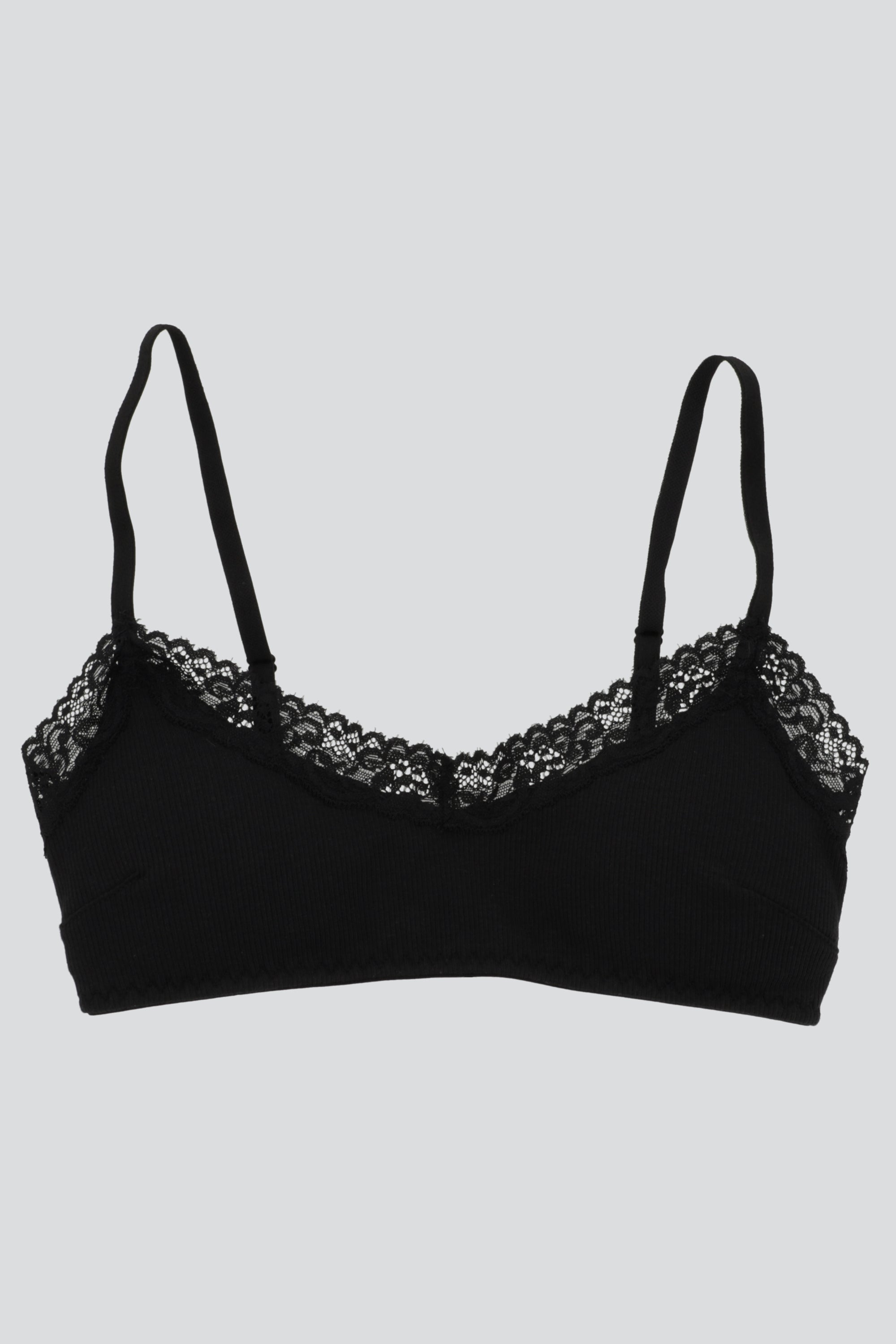 Bralette rib encaje NEGRO