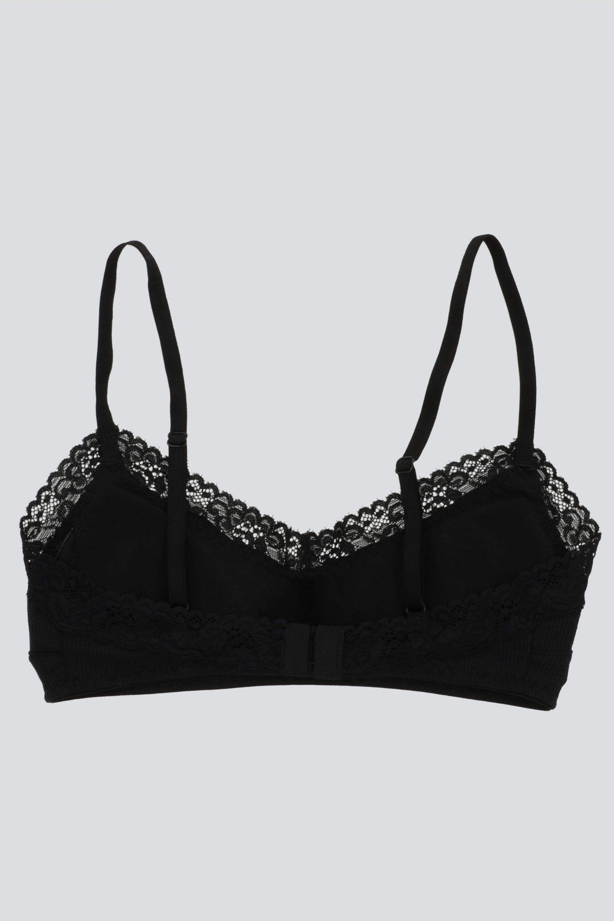 Bralette rib encaje NEGRO
