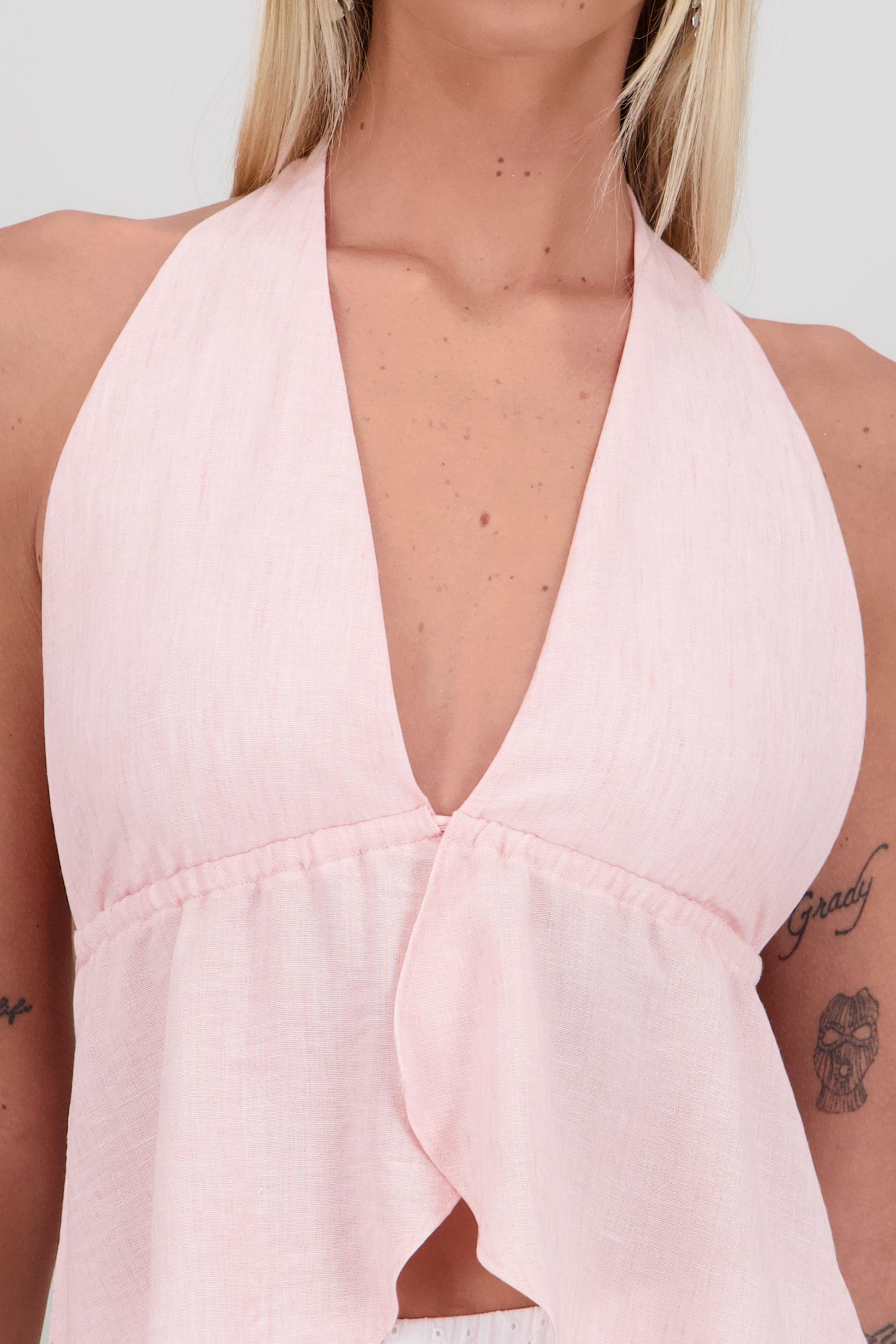 Top halter espalda descubierta ROSA PASTEL