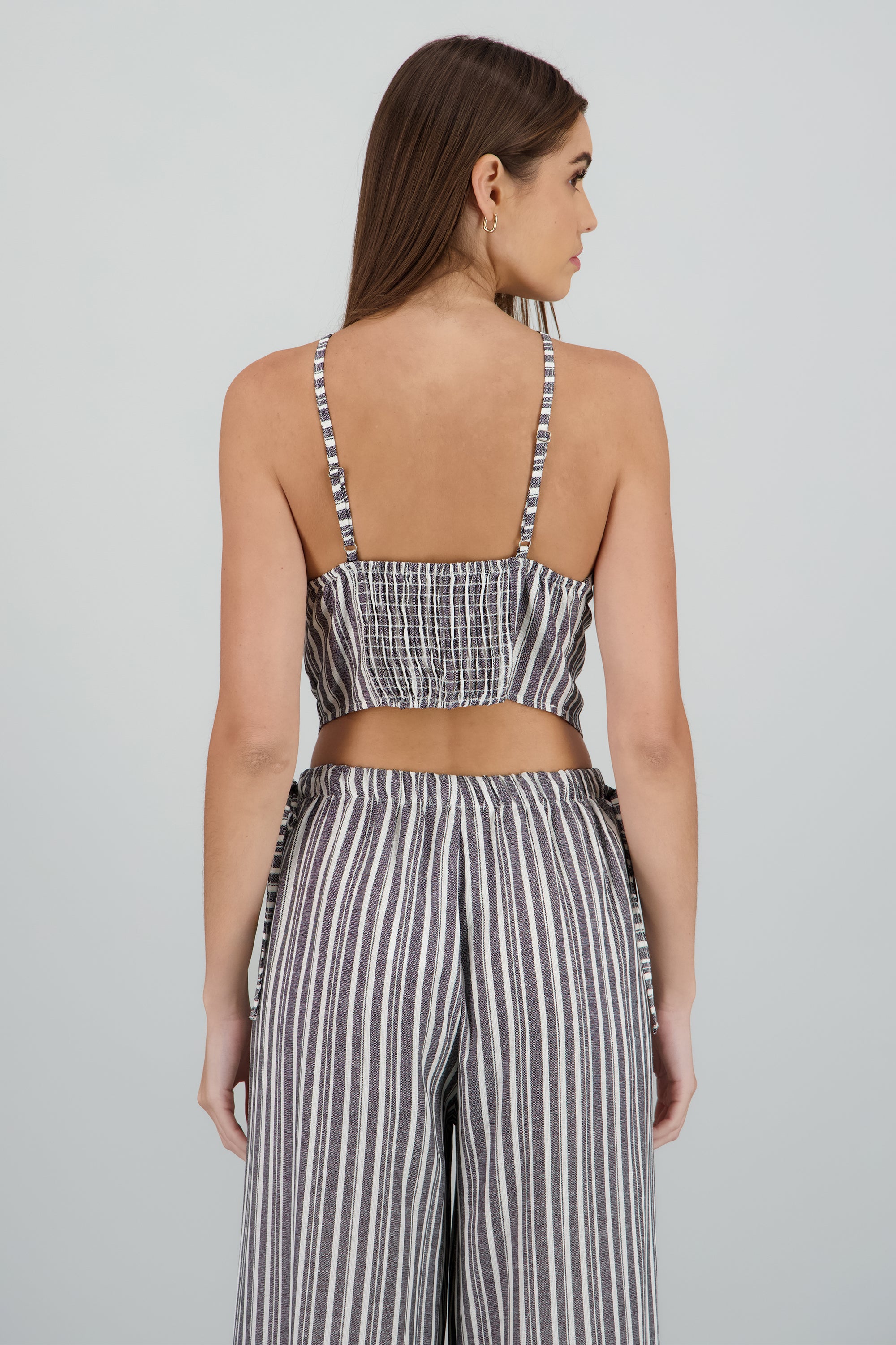 Top halter cuentas lineas NEGRO COMBO