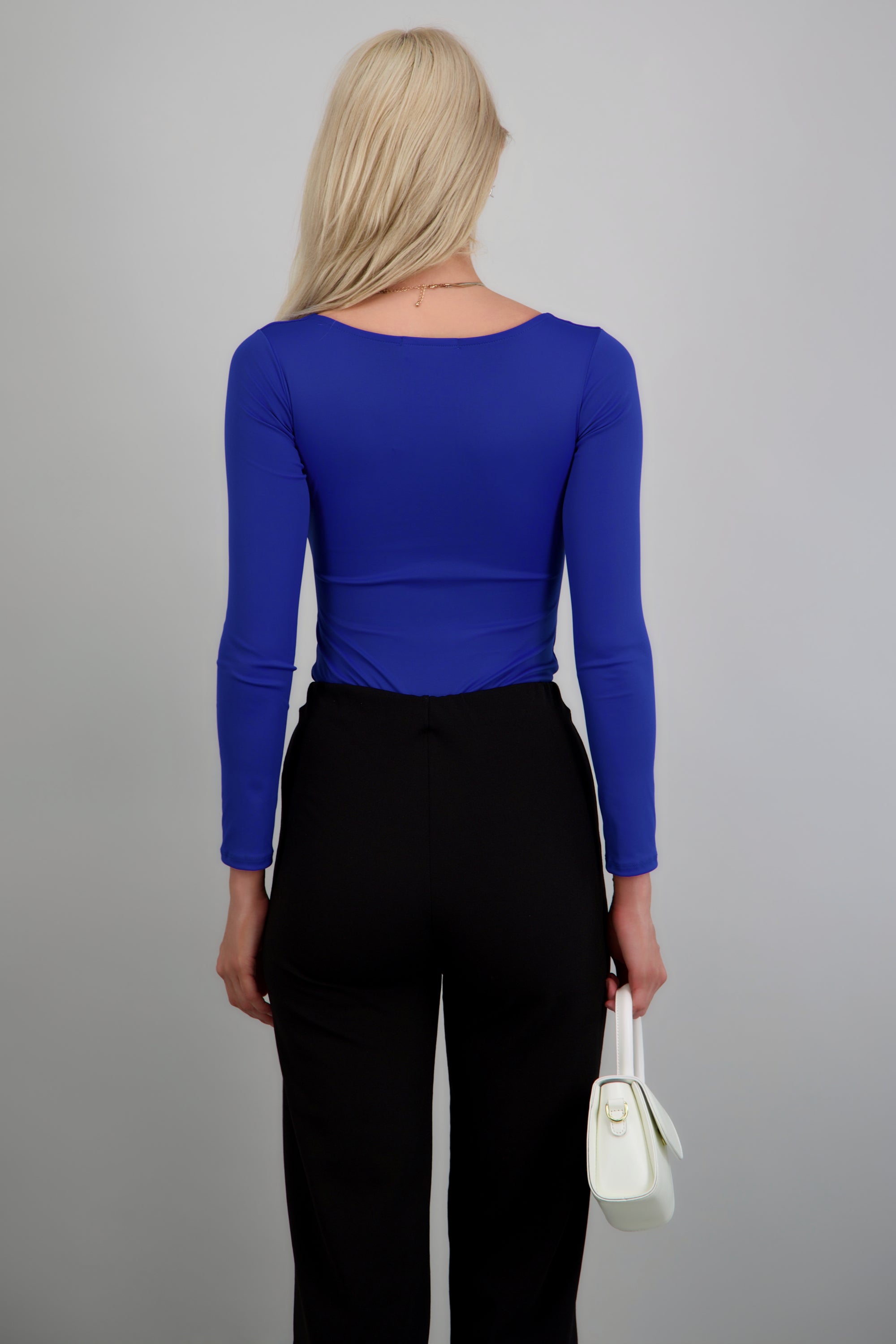 Body escote cuadrado manga larga AZUL REY