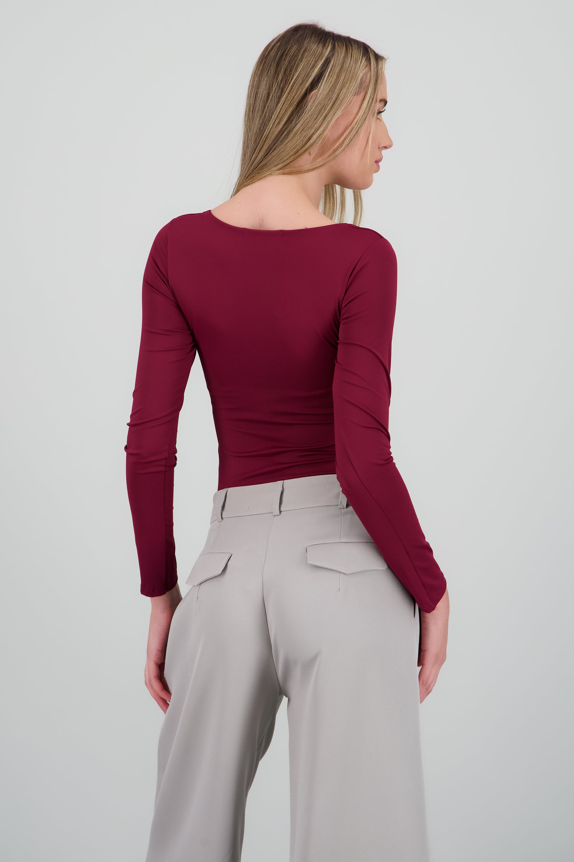 Body escote cuadrado manga larga VINO