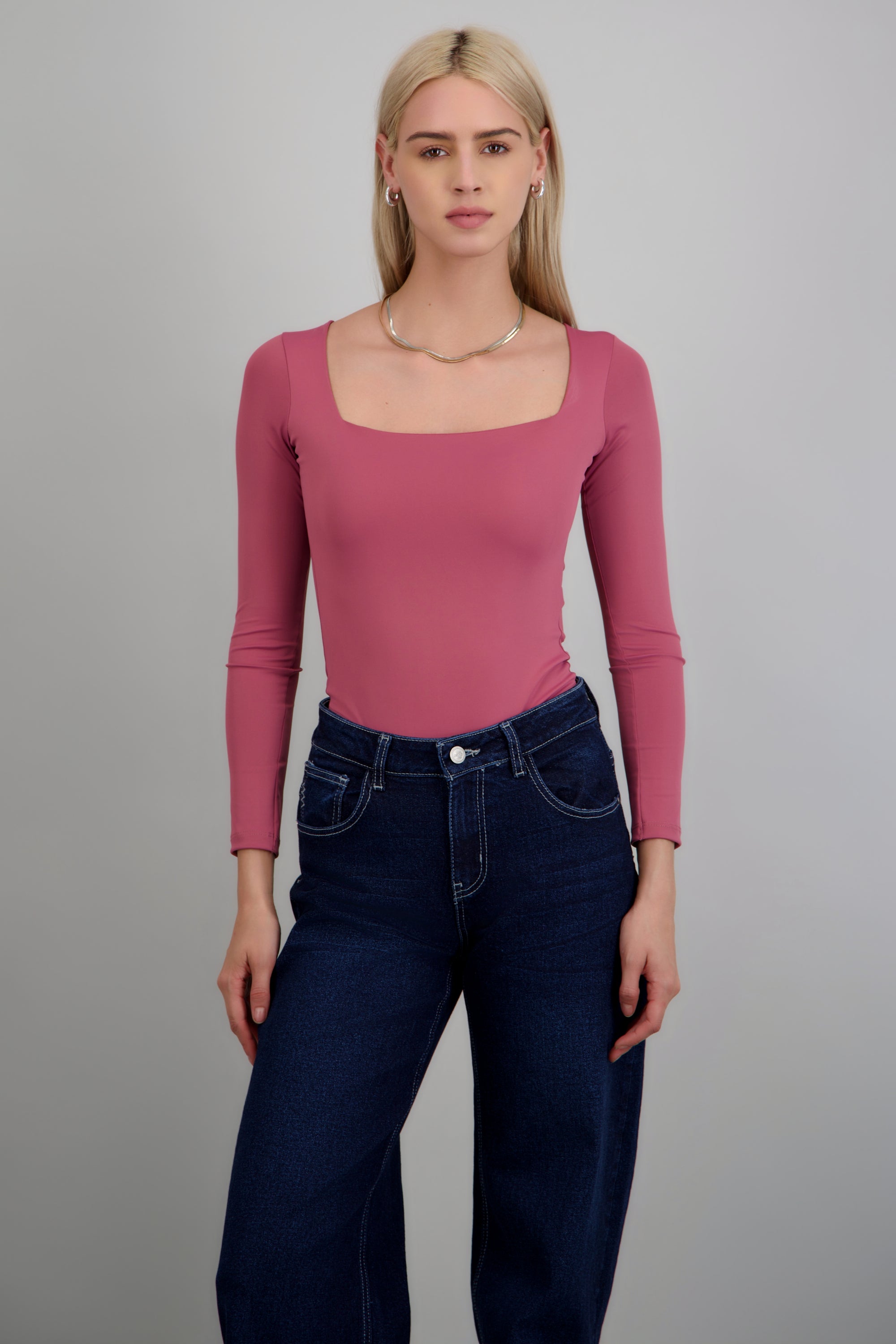 Body escote cuadrado manga larga MALVA