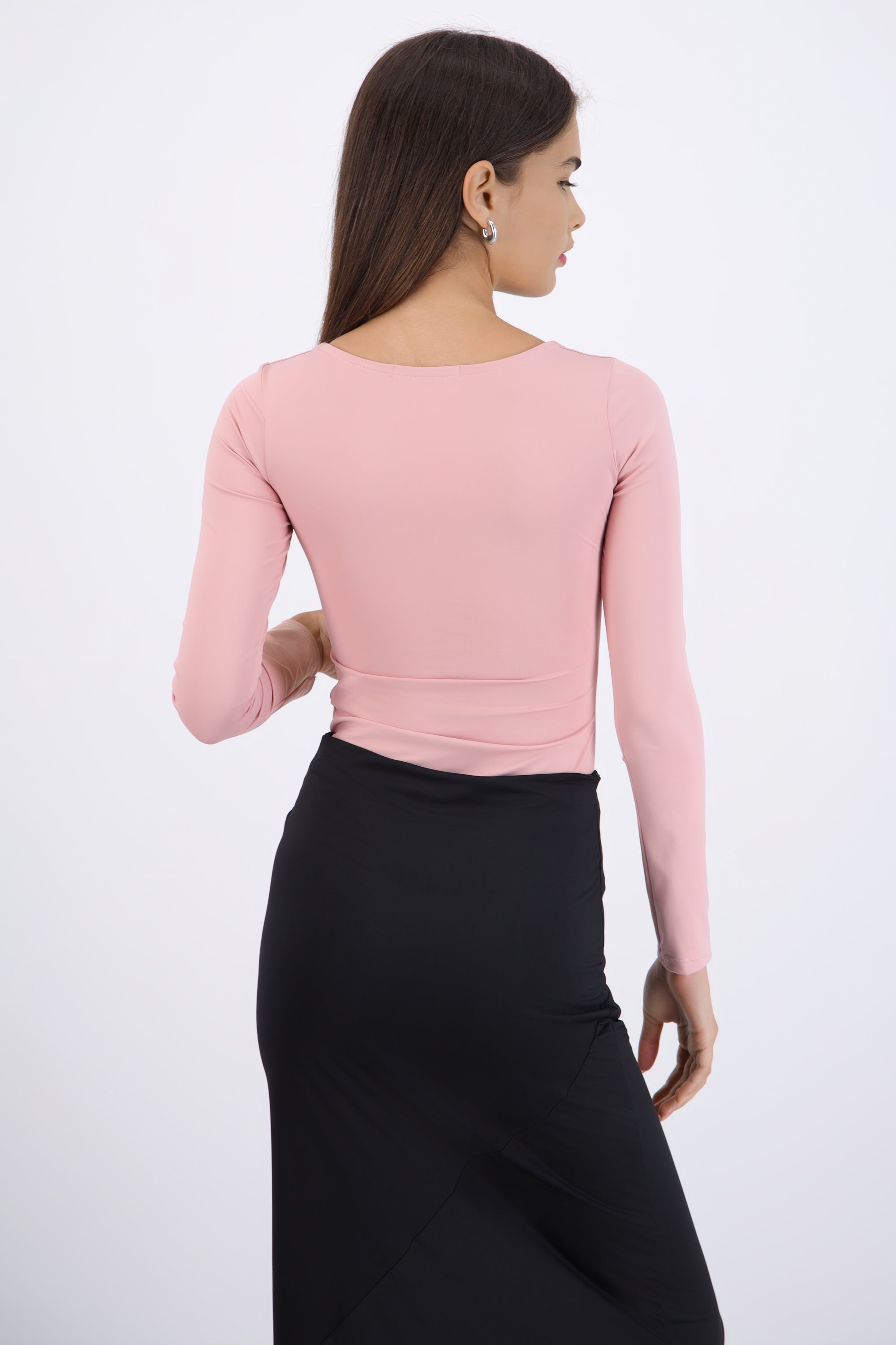 Body escote cuadrado manga larga PALO DE ROSA