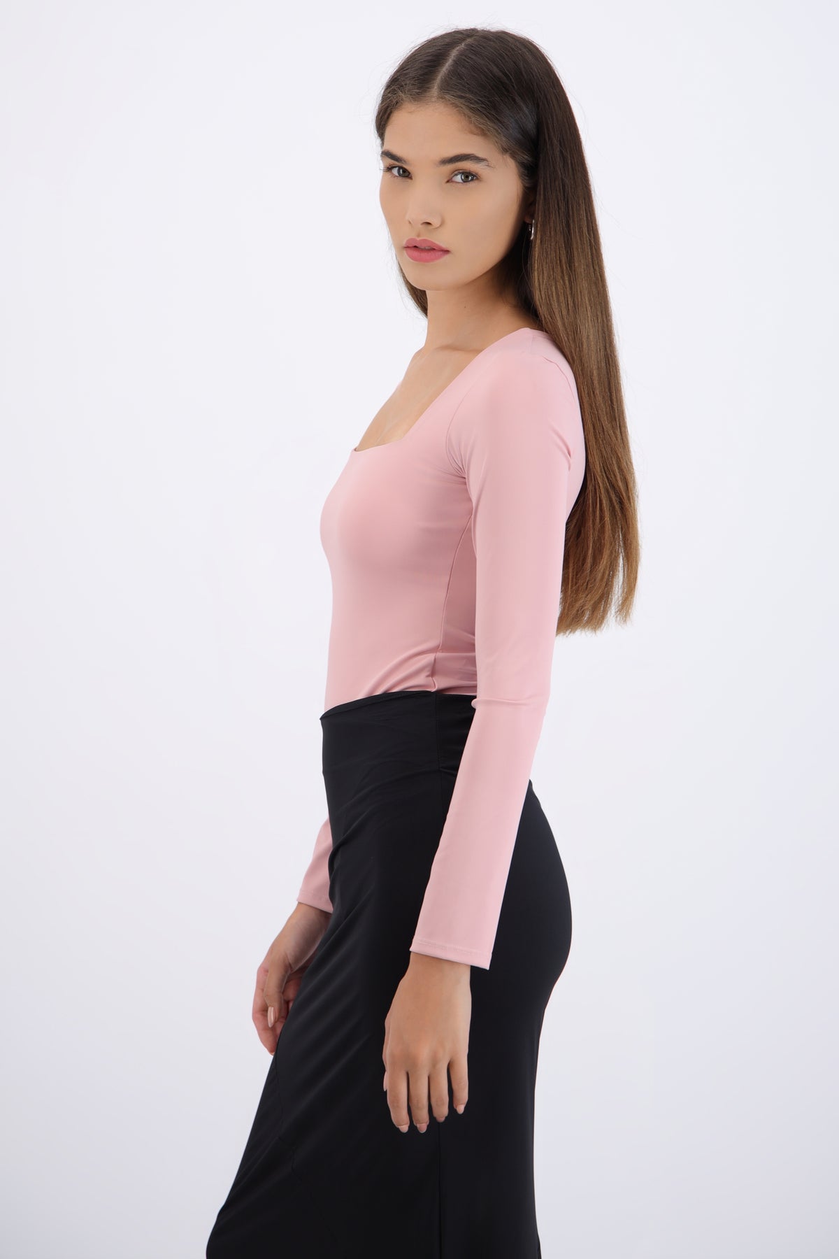 Body escote cuadrado manga larga PALO DE ROSA