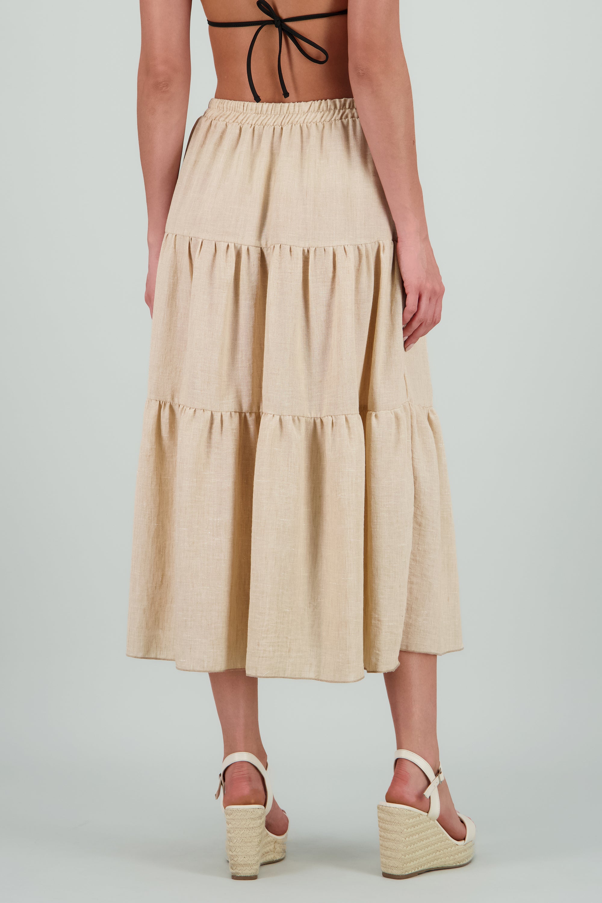 Falda maxi cortes ligera HUESO