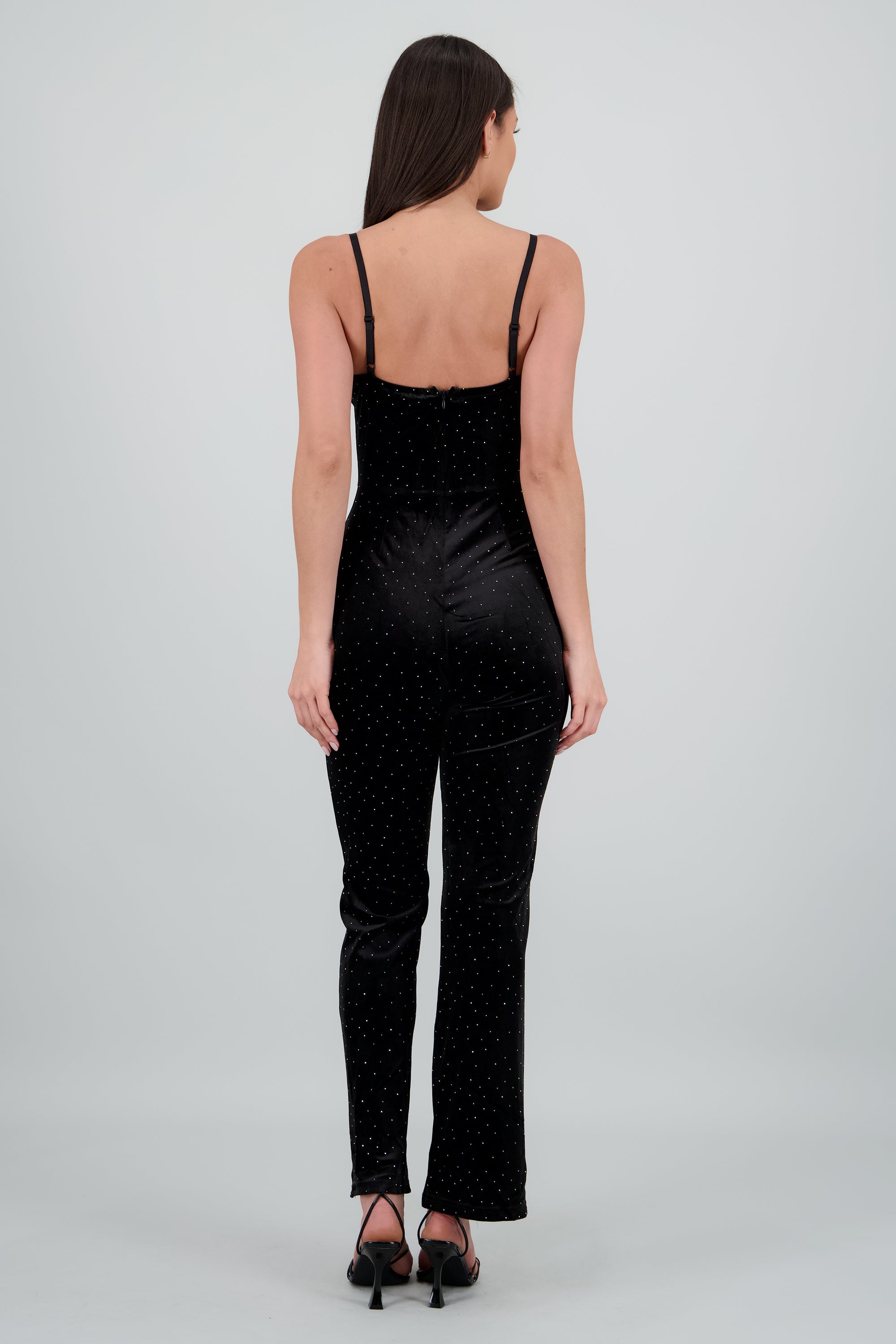 Jumpsuit tirantes brillos NEGRO