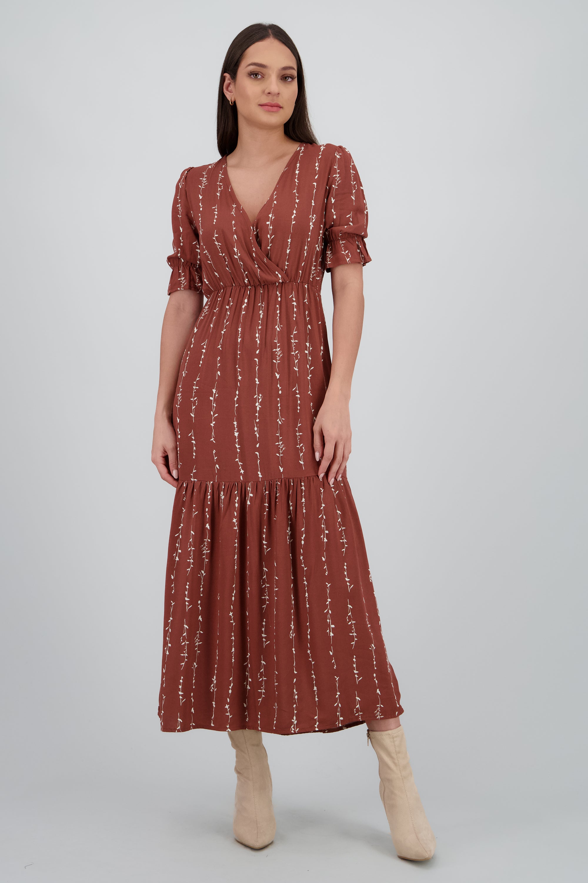 Vestido midi manga 3/4 CAFE