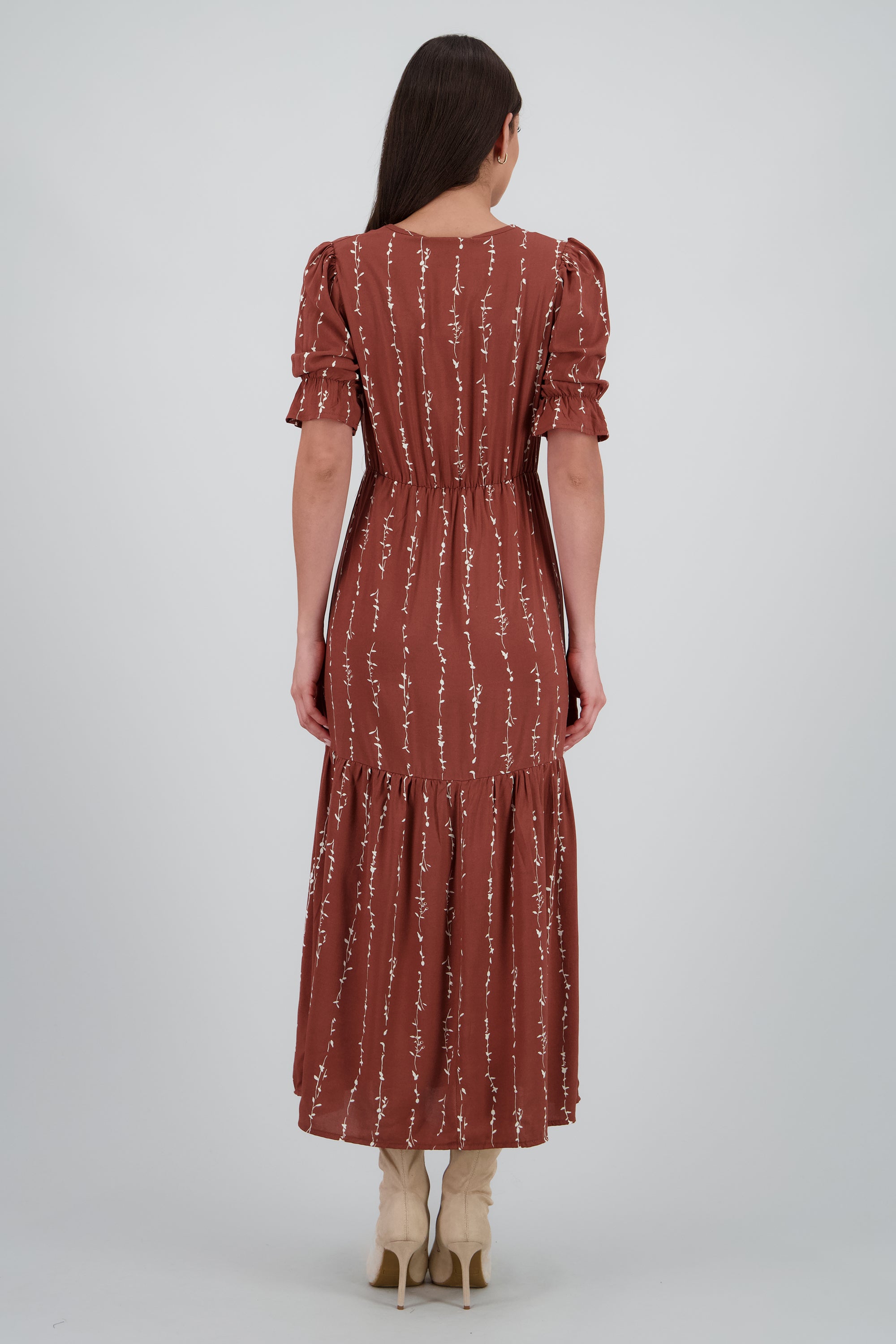Vestido midi manga 3/4 CAFE
