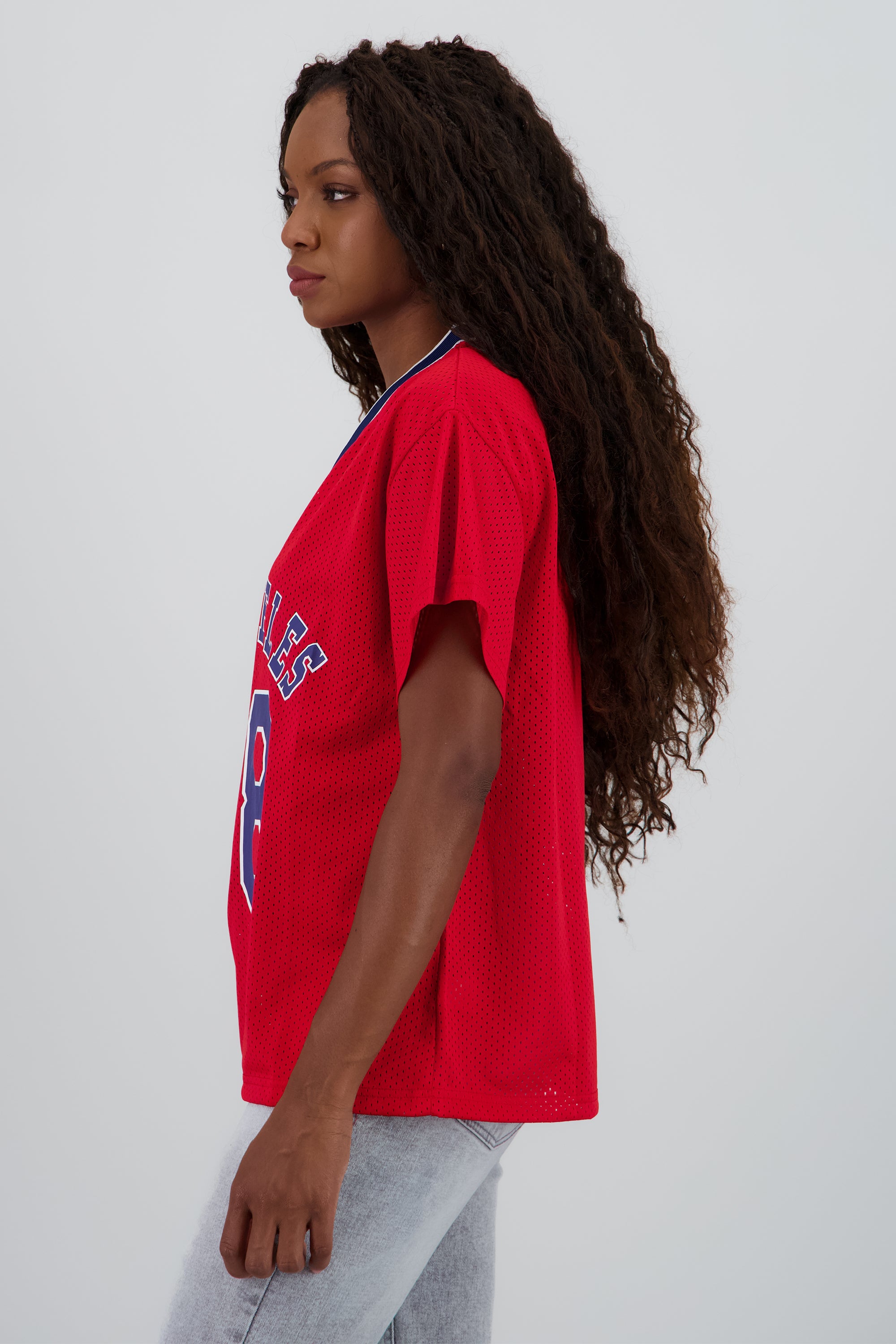 Playera tipo jersey Los Angeles ROJO