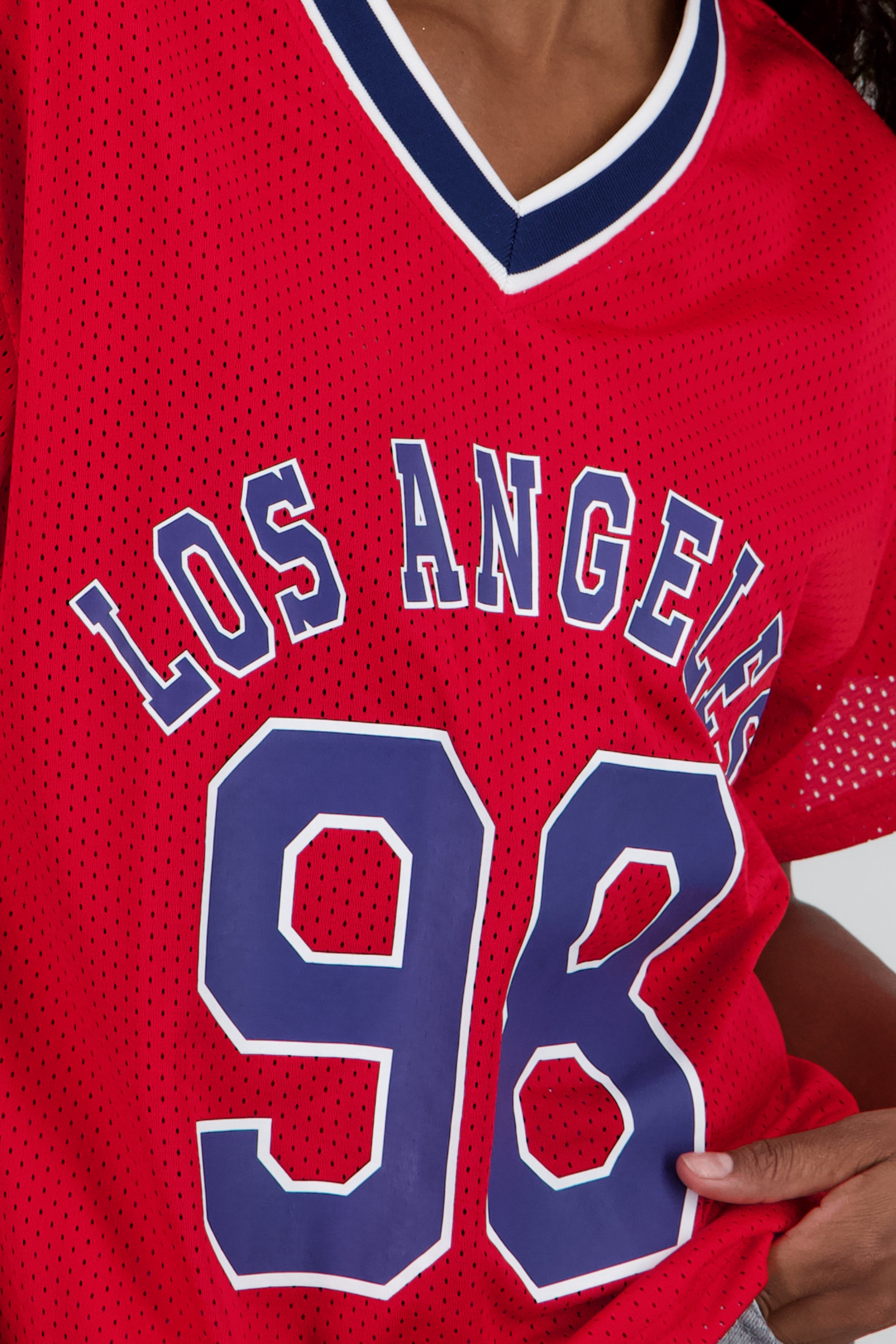 Playera tipo jersey Los Angeles ROJO