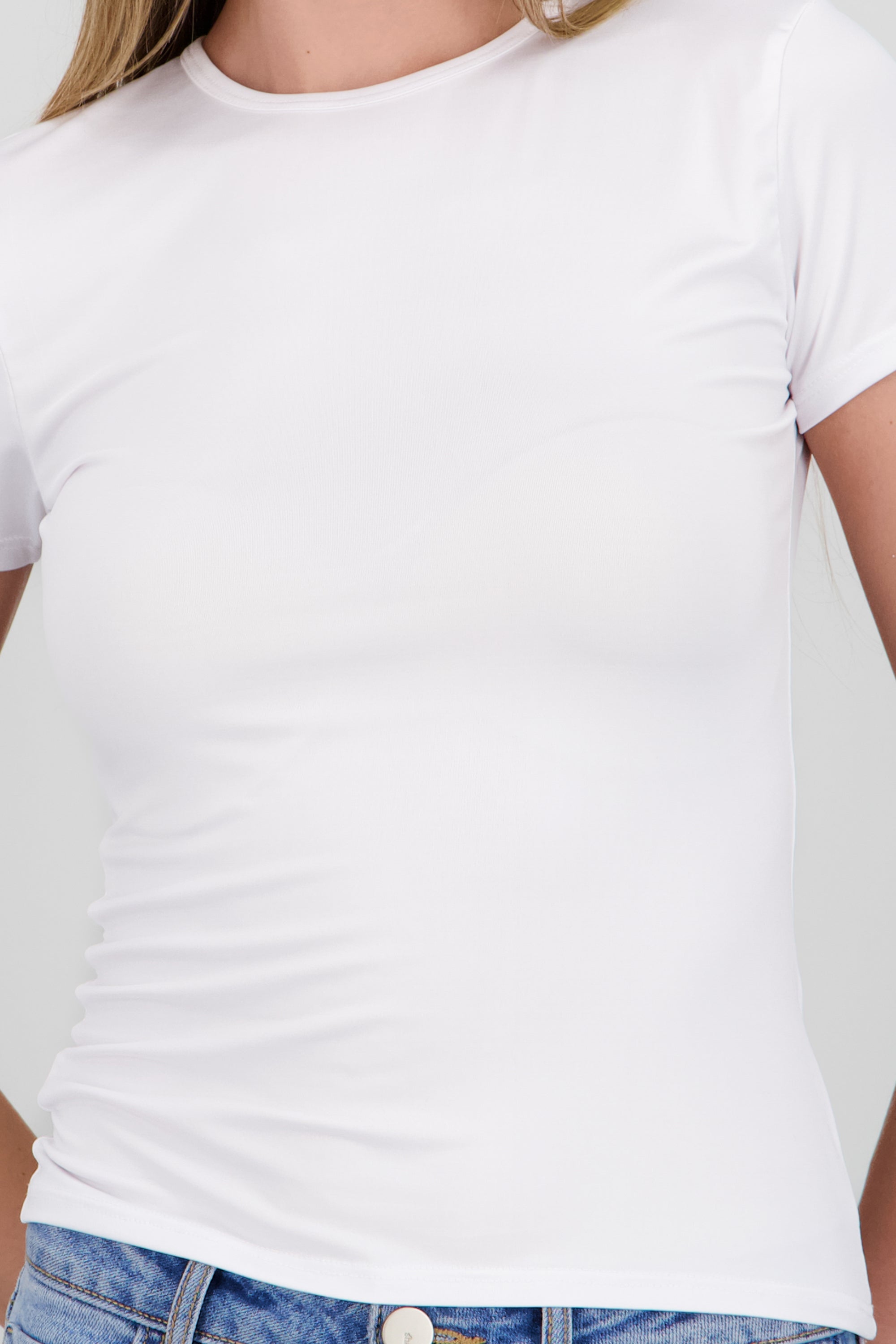 Playera de manga corta lisa BLANCO