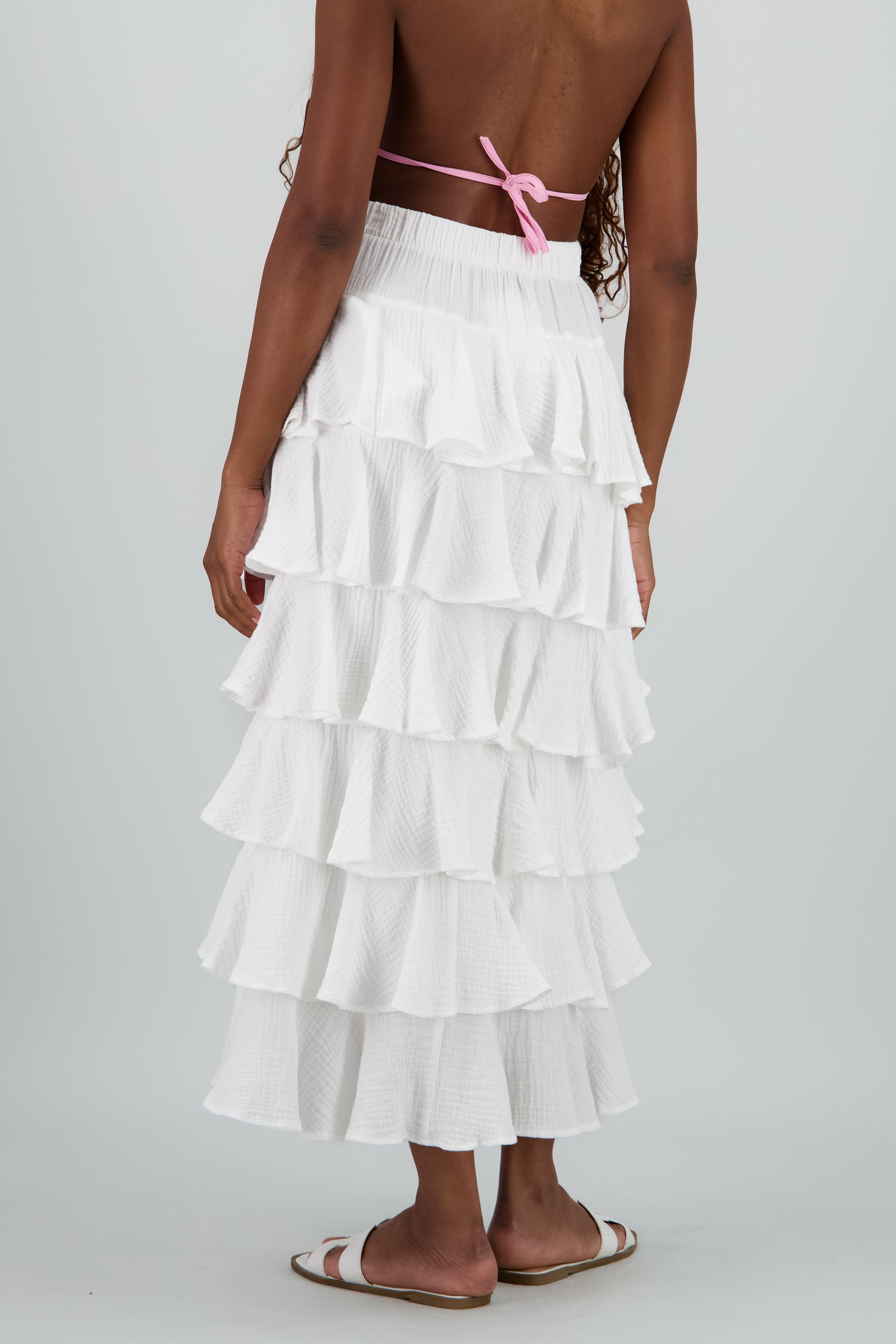 Falda maxi olanes ligera BLANCO