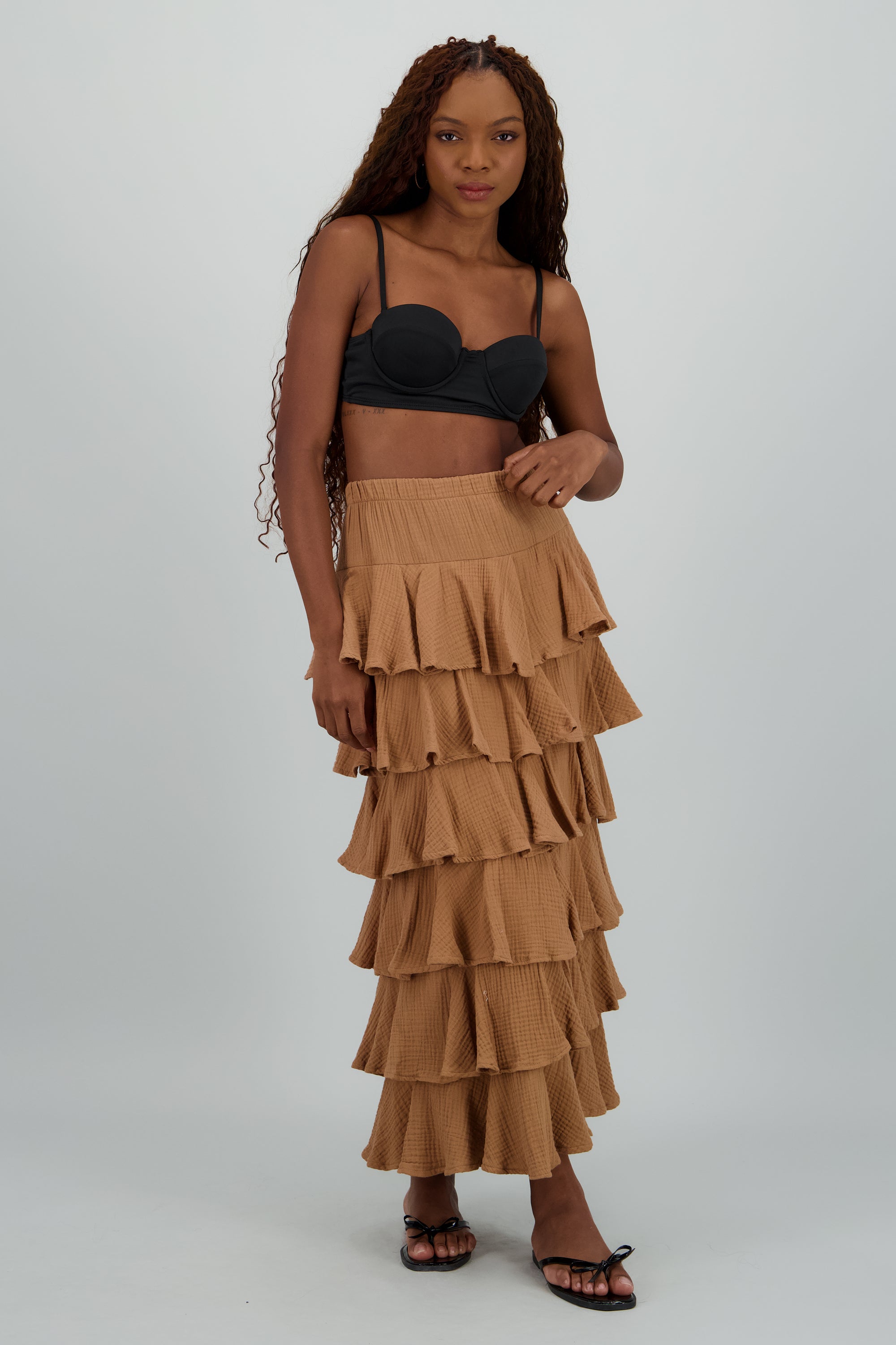 Falda maxi olanes ligera CAFE