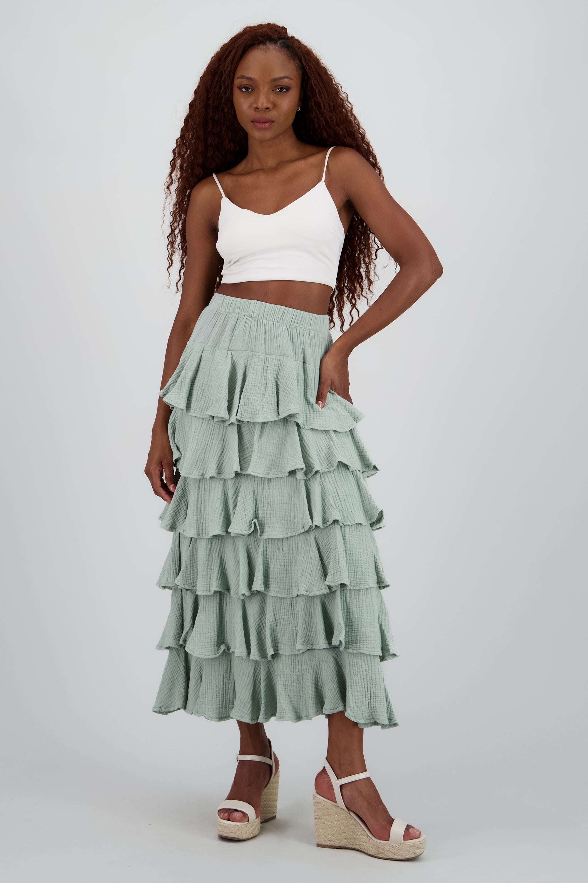 Falda maxi olanes ligera SAGE