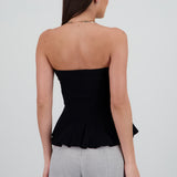 Top strapless peplum