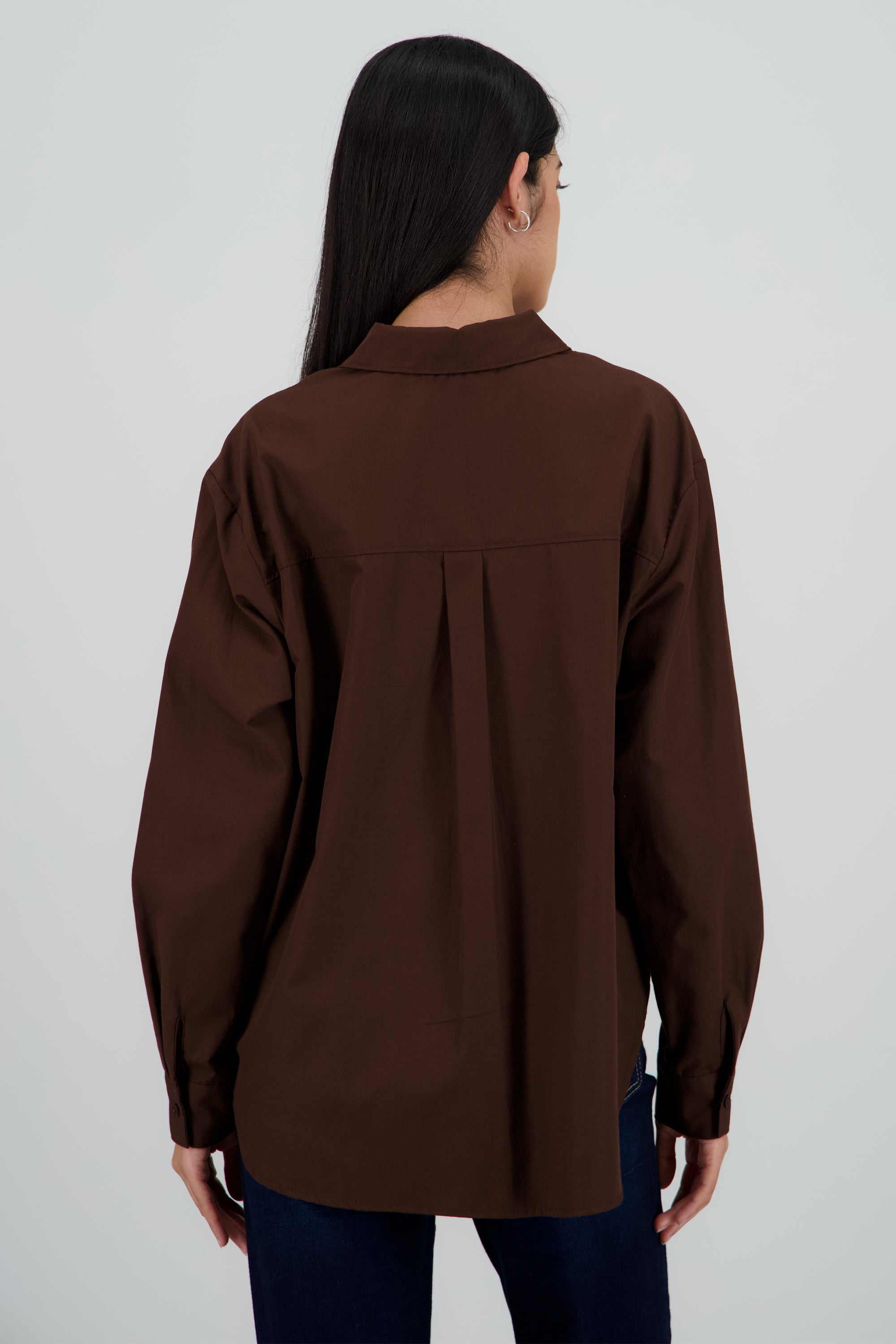Camisa manga larga con bolsa CHOCOLATE