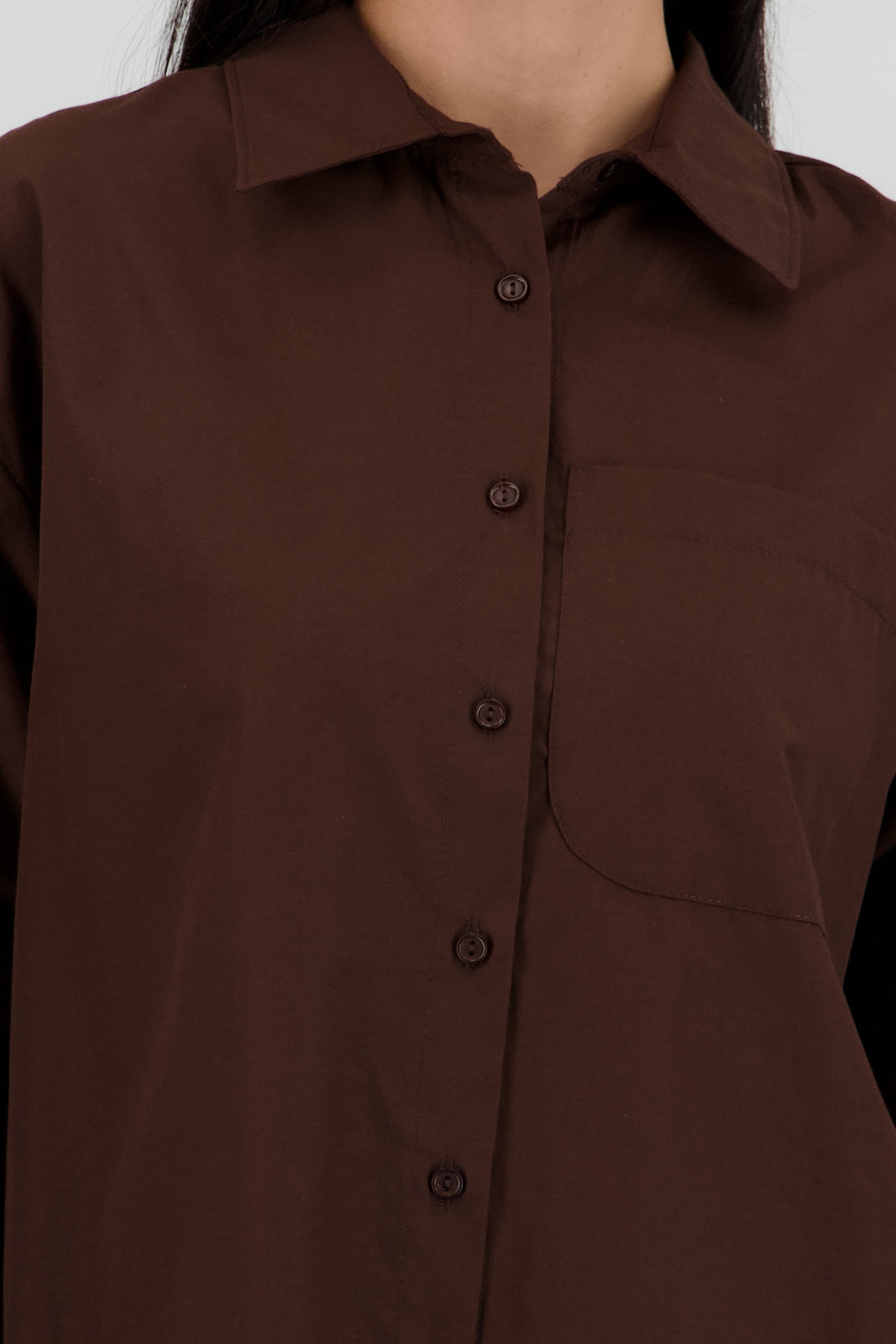 Camisa manga larga con bolsa CHOCOLATE