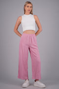 Pantalón Wide Leg Cintura Alta Fruncida