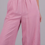 Pantalón Wide Leg Cintura Alta Fruncida