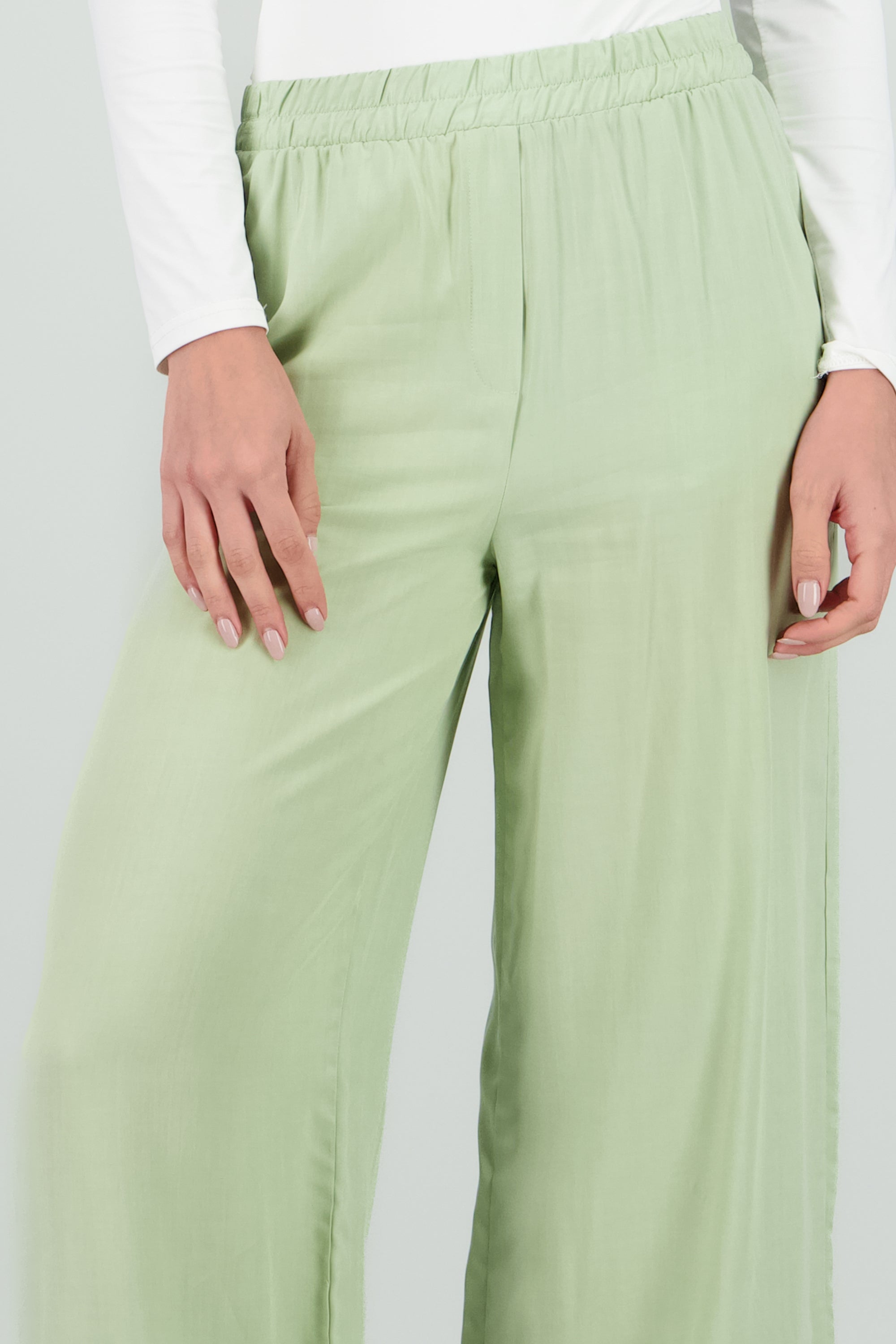 Pantalón Wide Leg Cintura Alta Fruncida SAGE