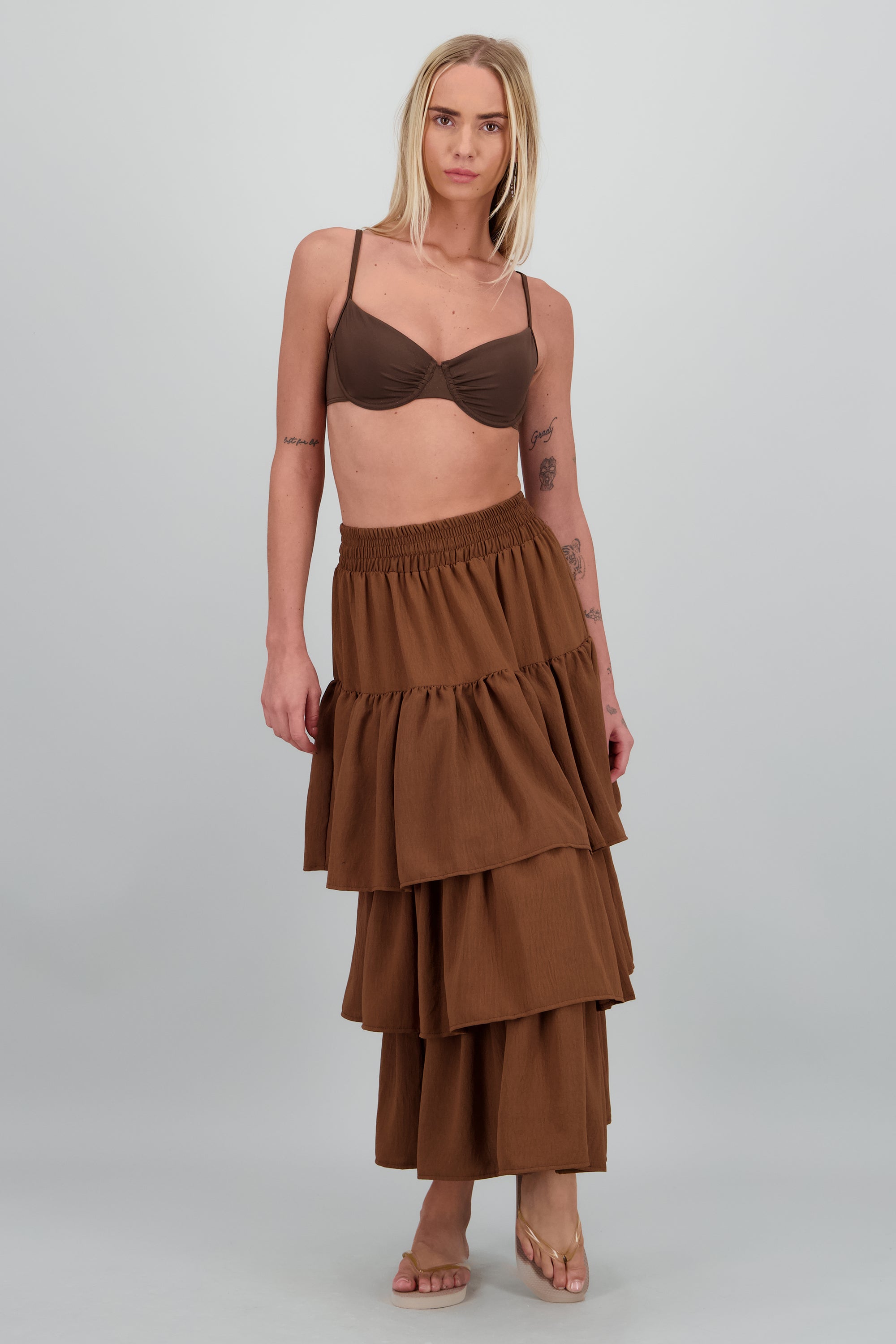 Flip flop chinela transparente a tono TAUPE