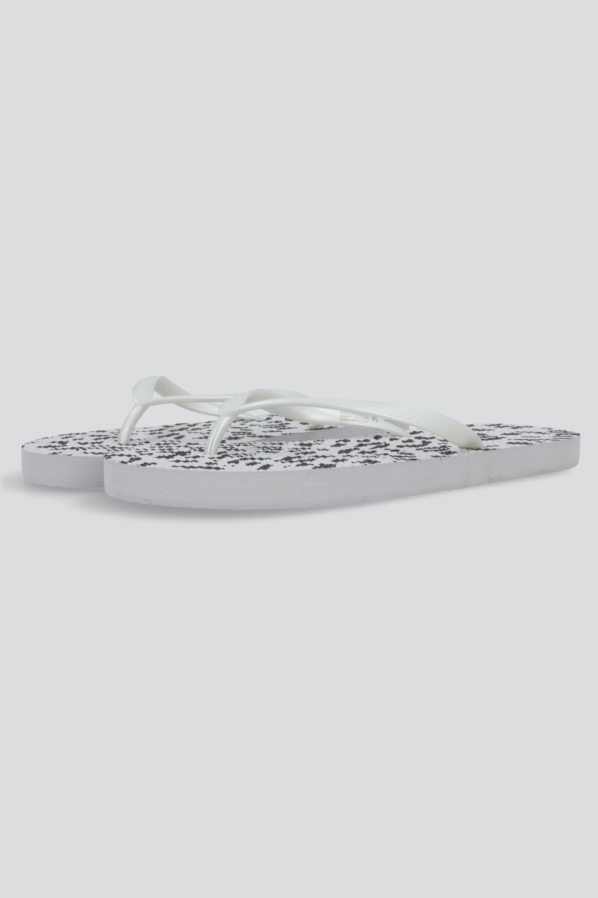 Flip flop animal print chinela metalica BLANCO