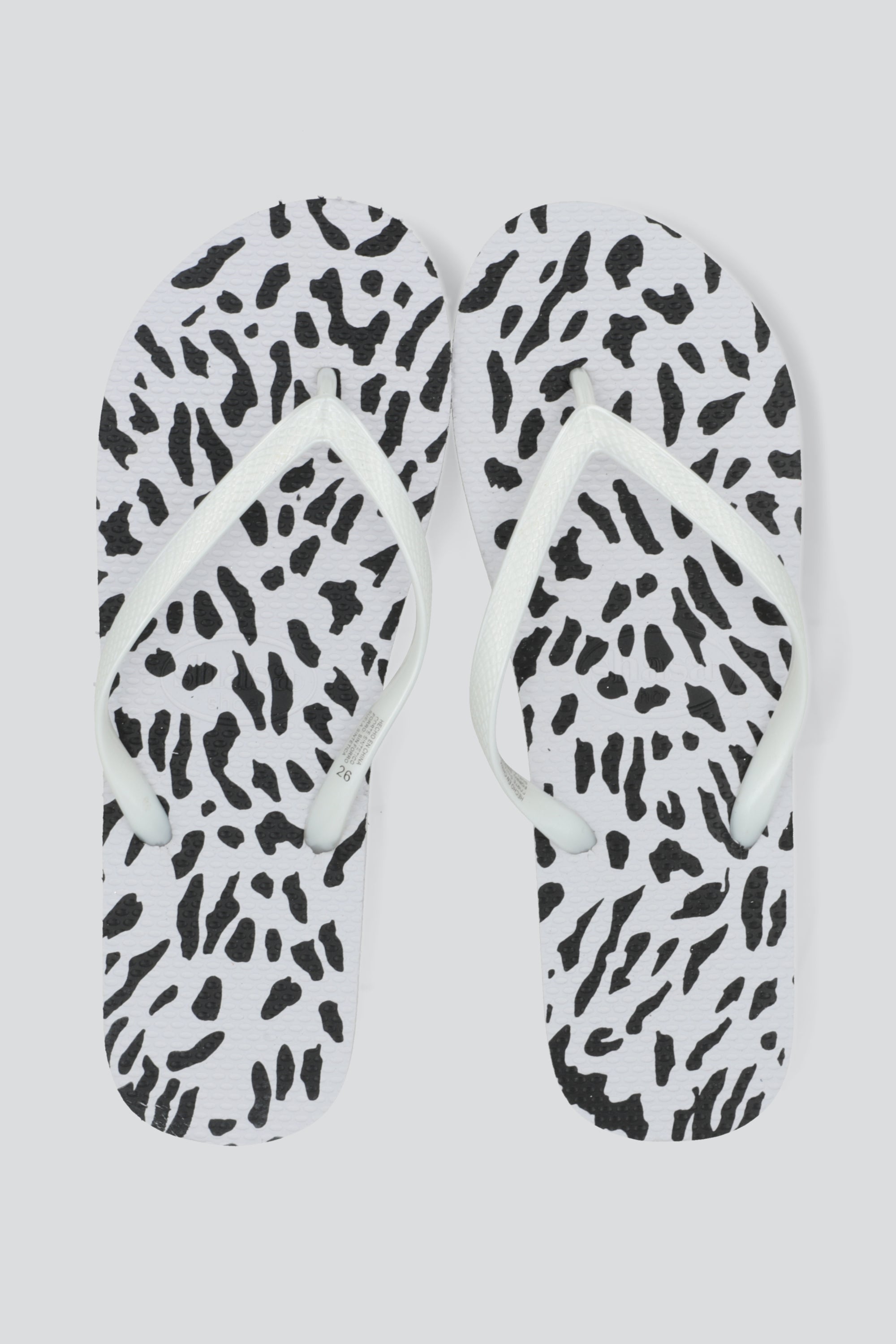 Flip flop animal print chinela metalica BLANCO