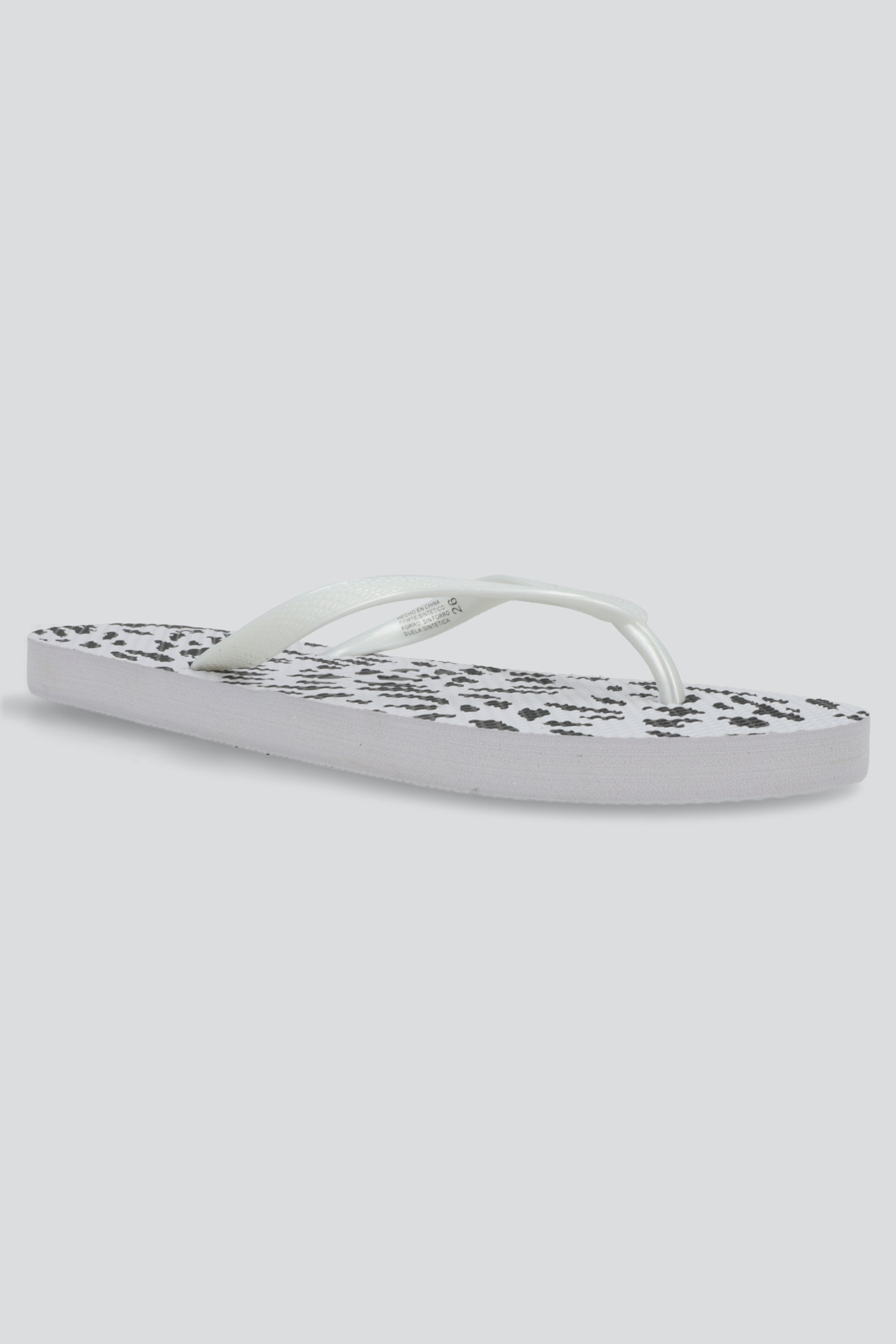 Flip flop animal print chinela metalica BLANCO