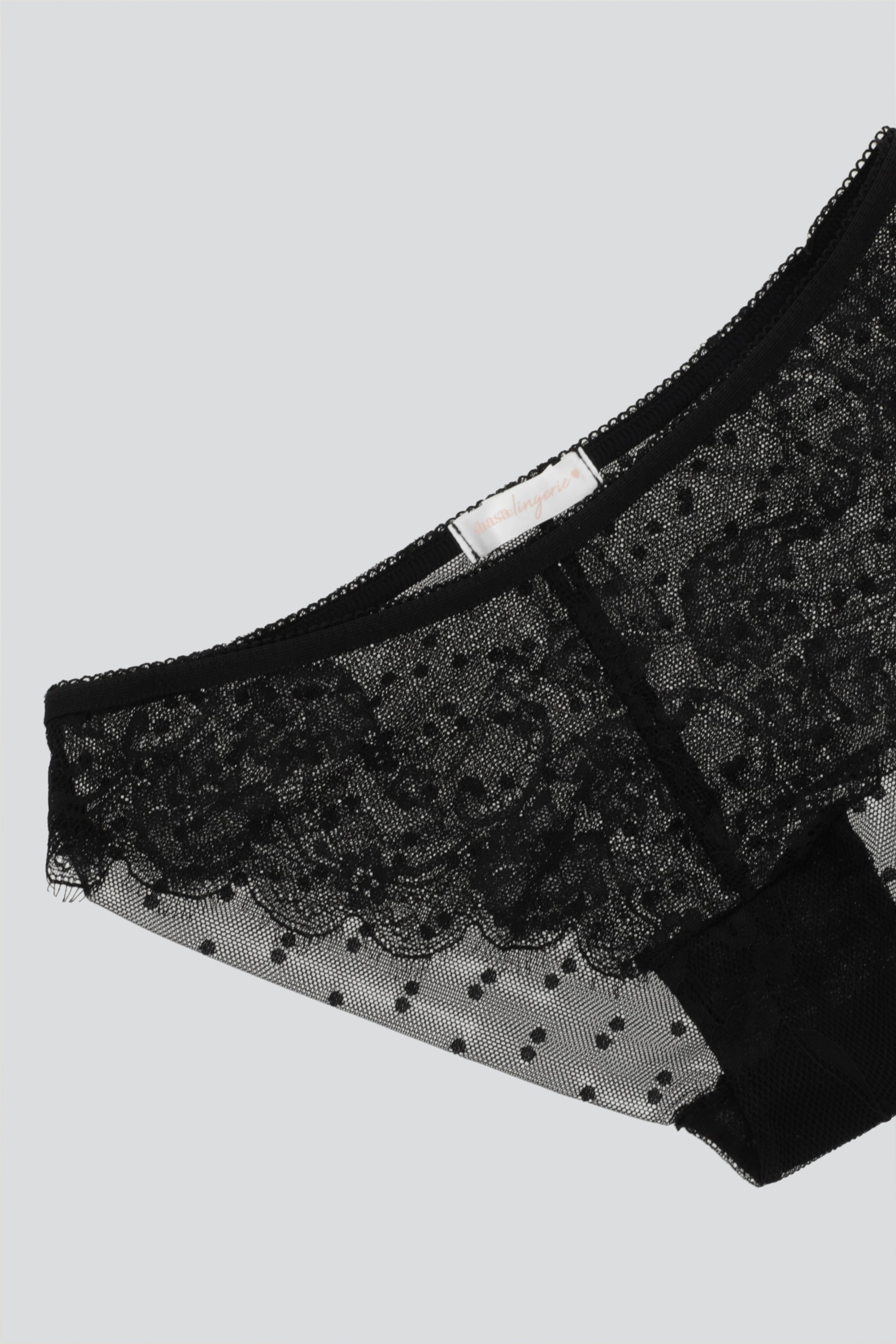 Bikini mesh con encaje NEGRO