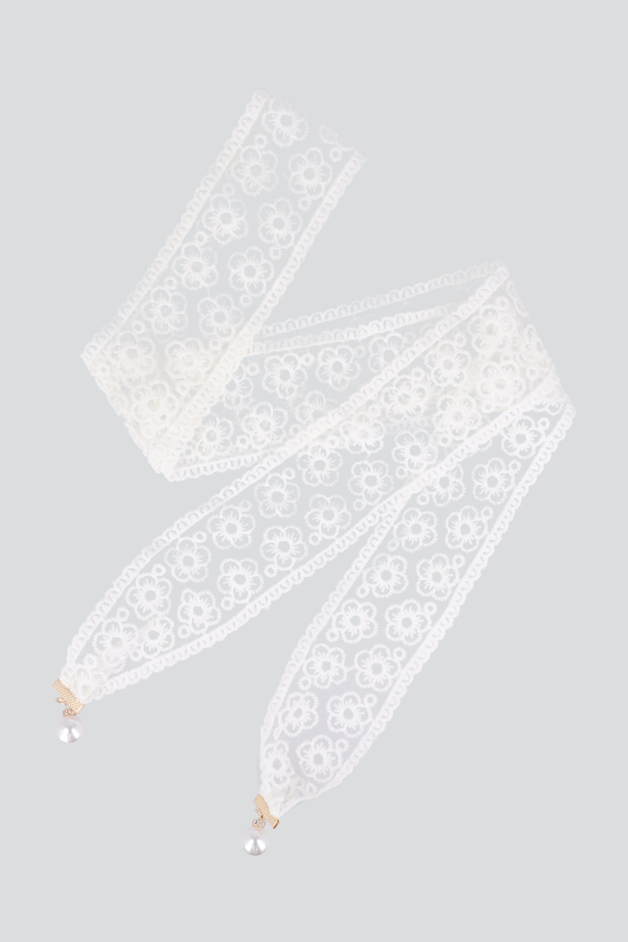 Cinturon lace perlas BLANCO