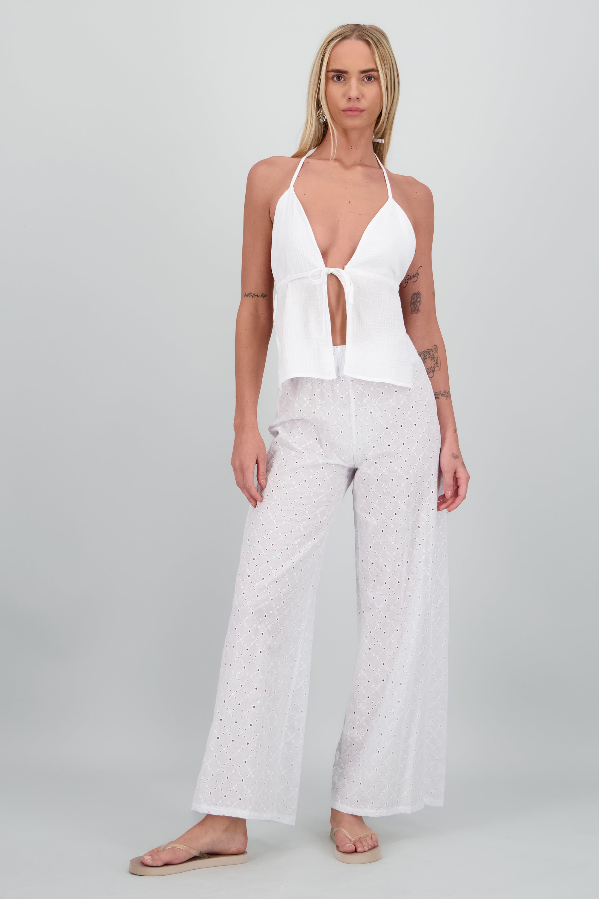 Flip flop contraste transparente TAUPE