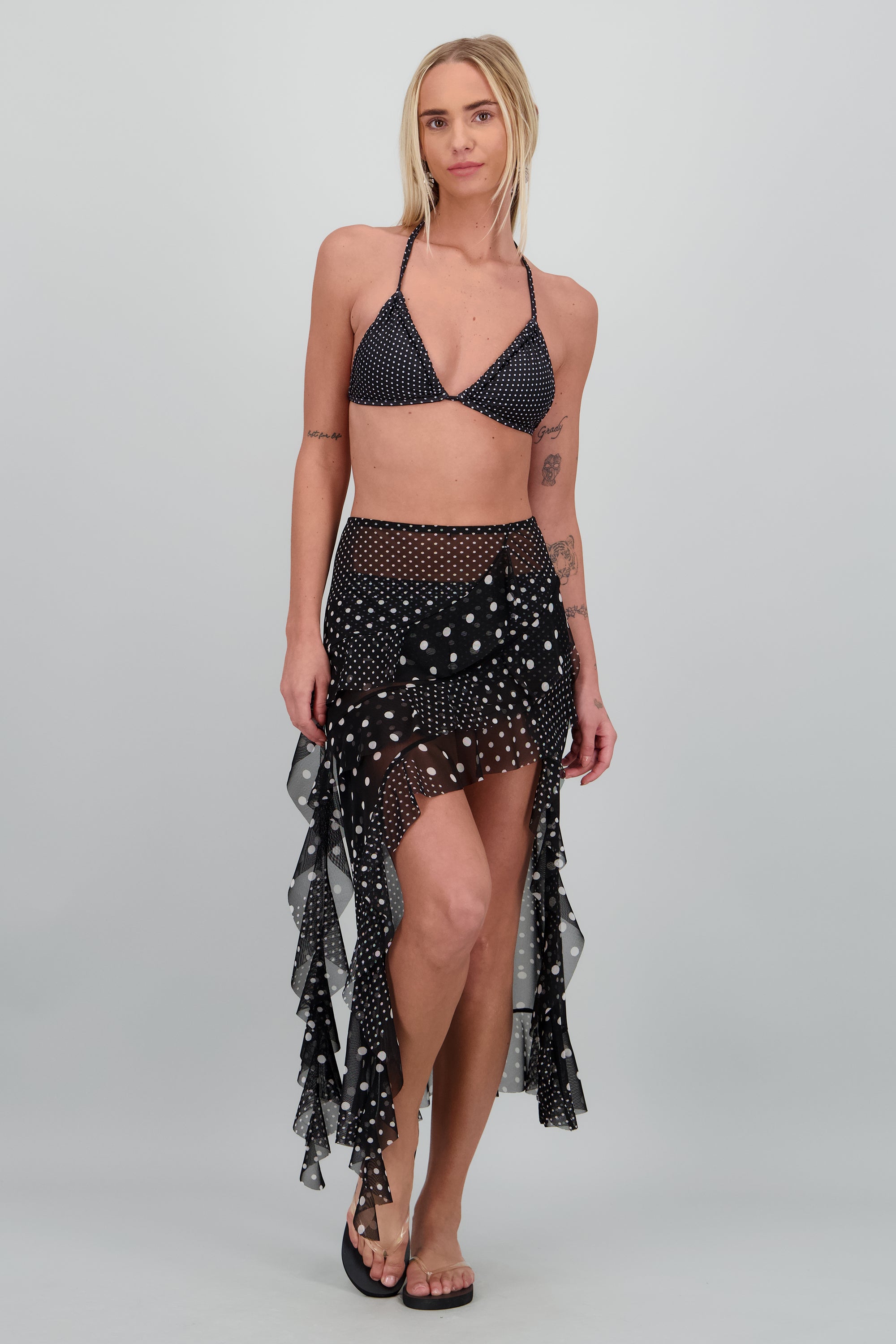 Flip flop contraste transparente NEGRO