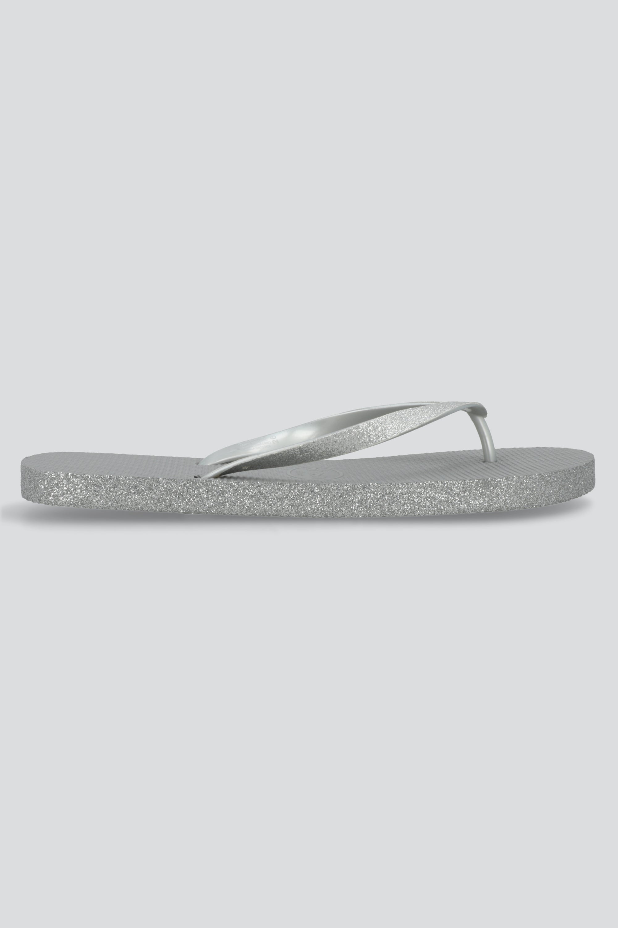 Flip flop borde y chinela glitter PLATA