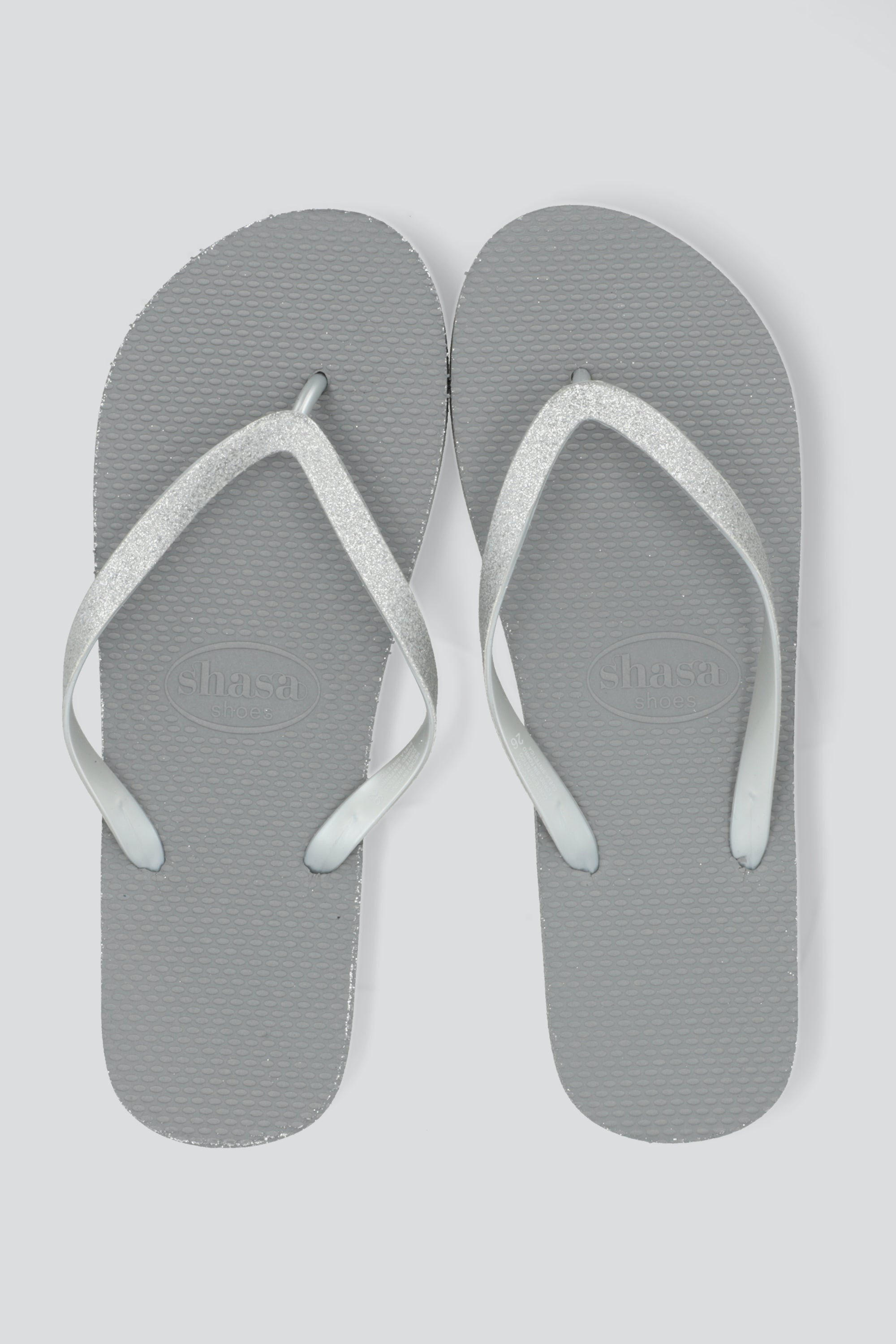 Flip flop borde y chinela glitter PLATA