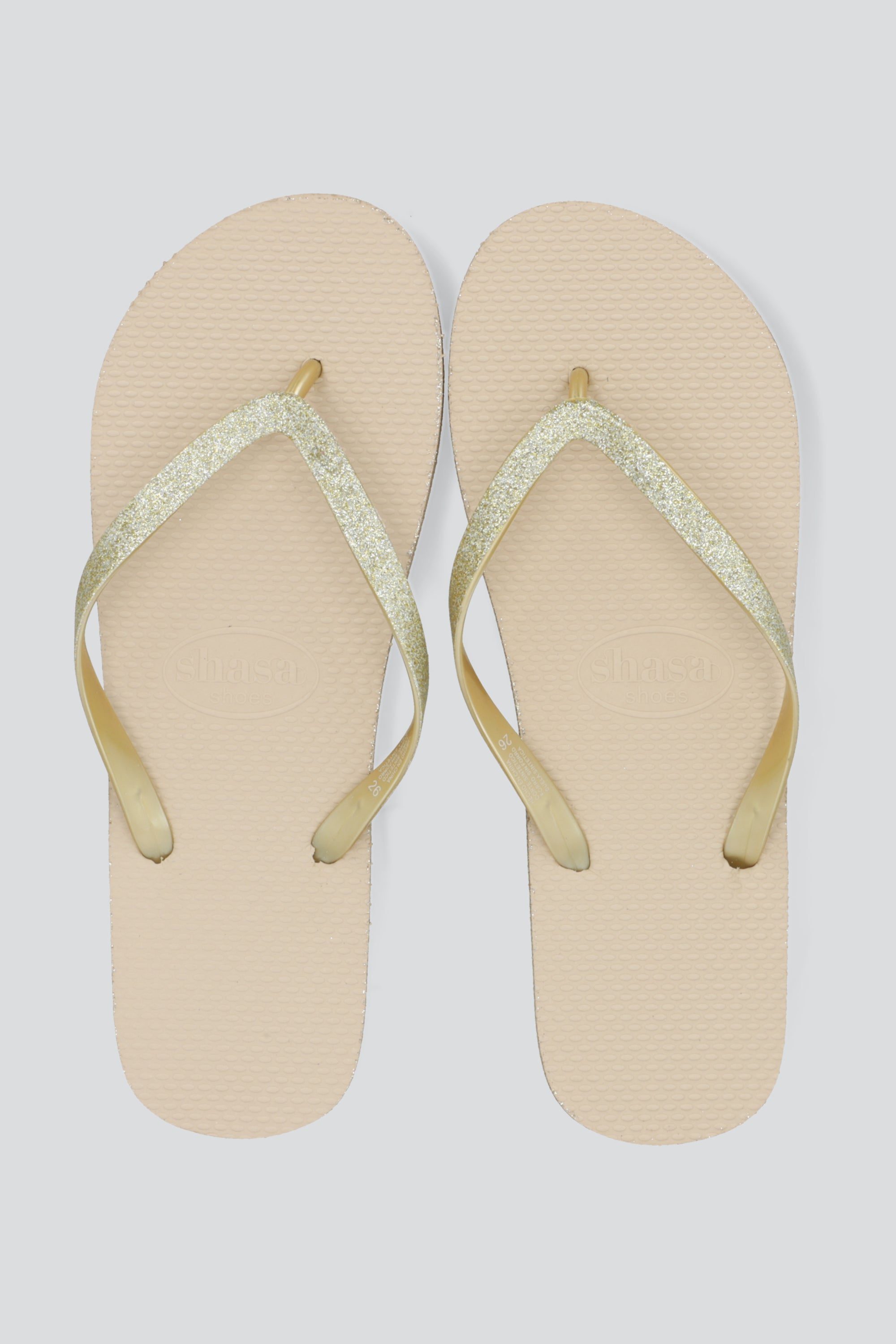 Flip flop borde y chinela glitter ORO