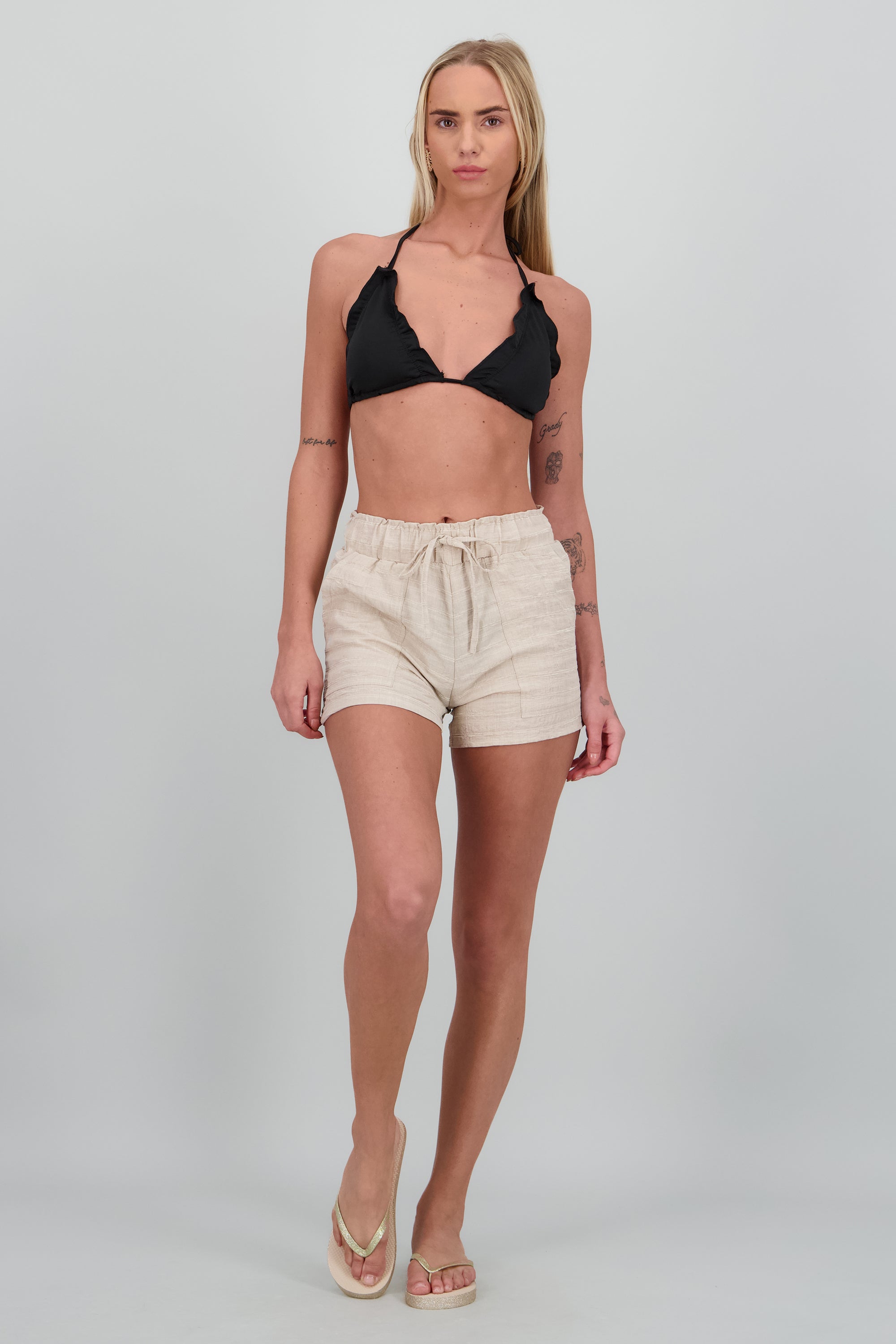 Flip flop borde y chinela glitter ORO