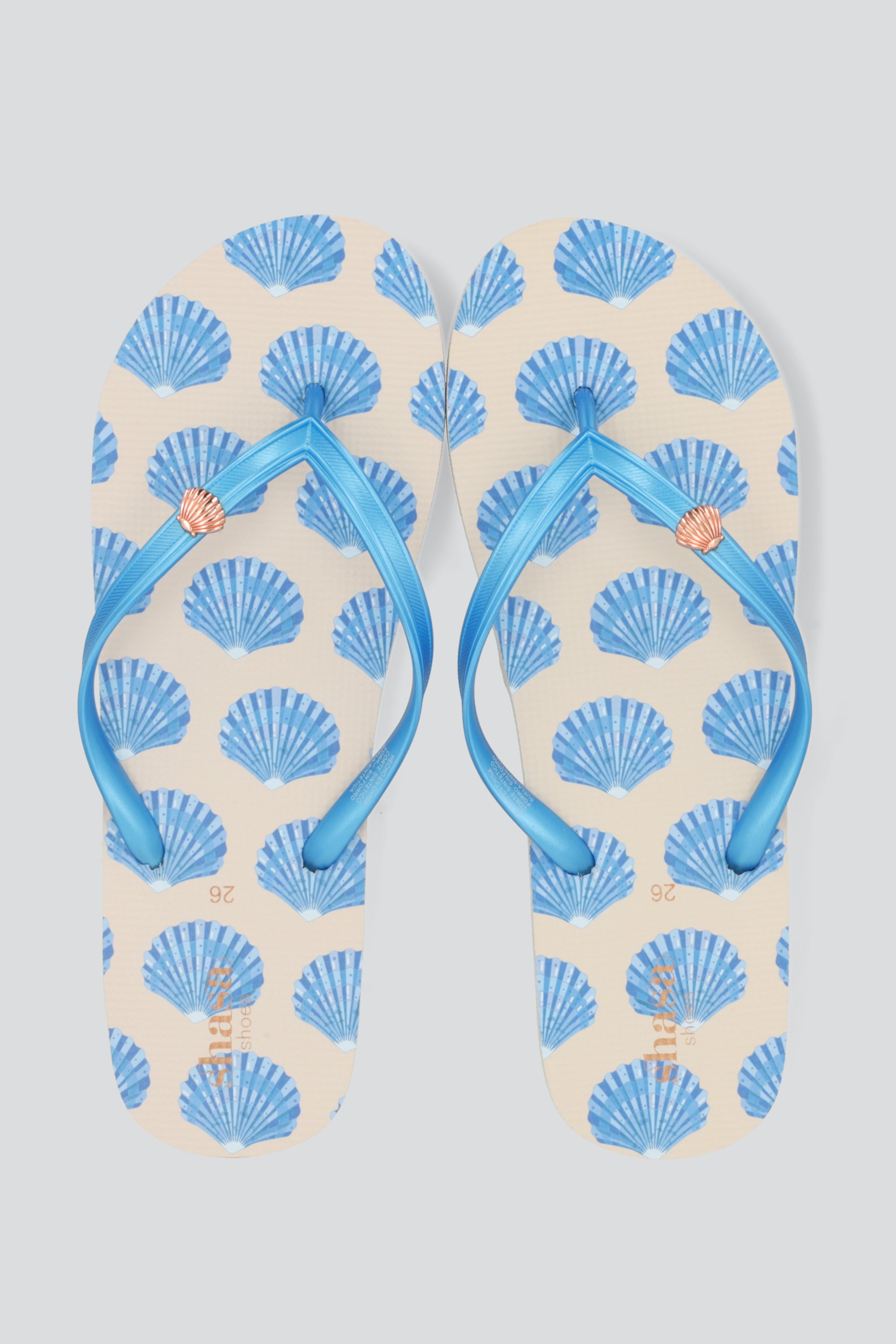 Flip flop print conchitas AZUL