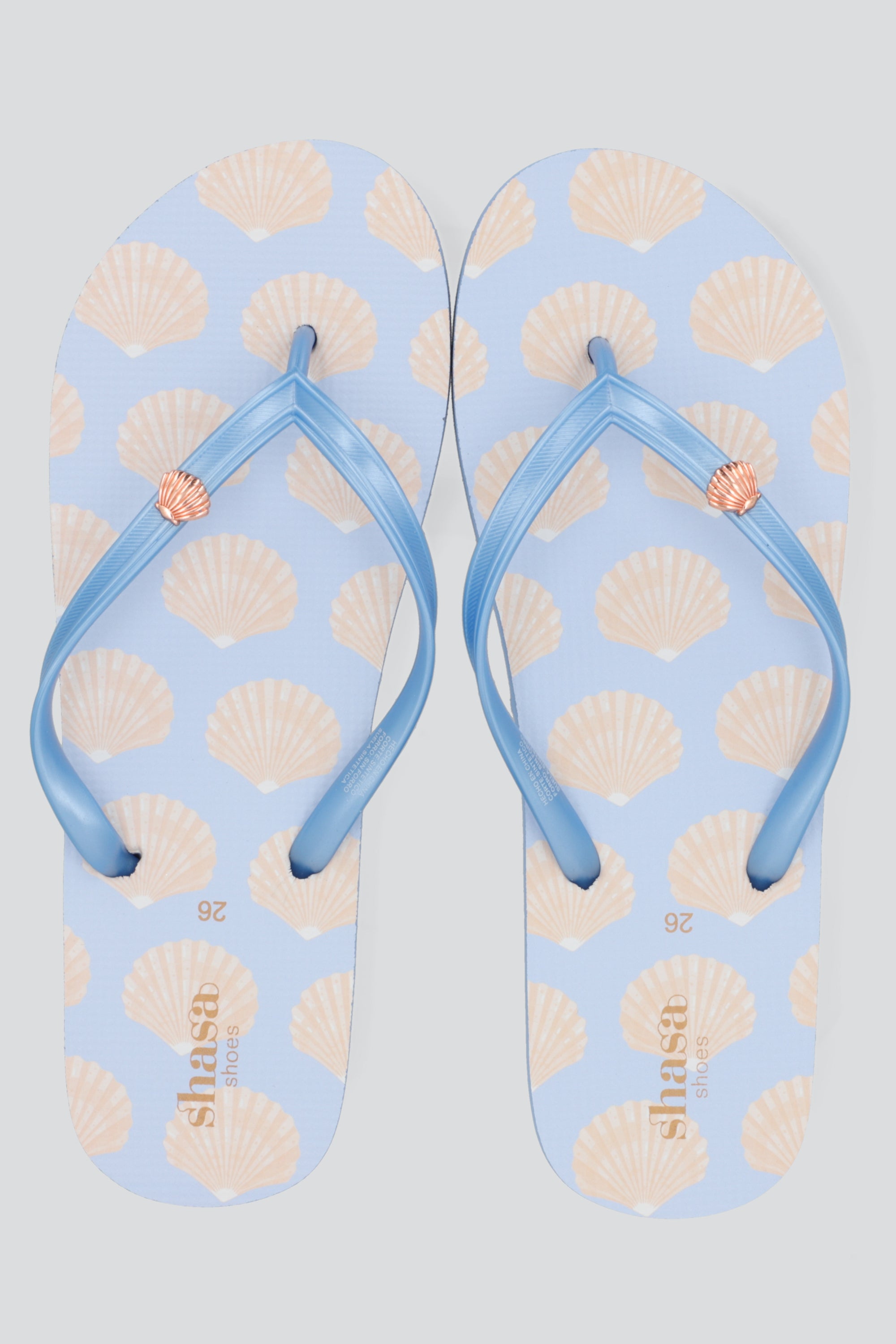 Flip flop print conchitas AZUL COMBO