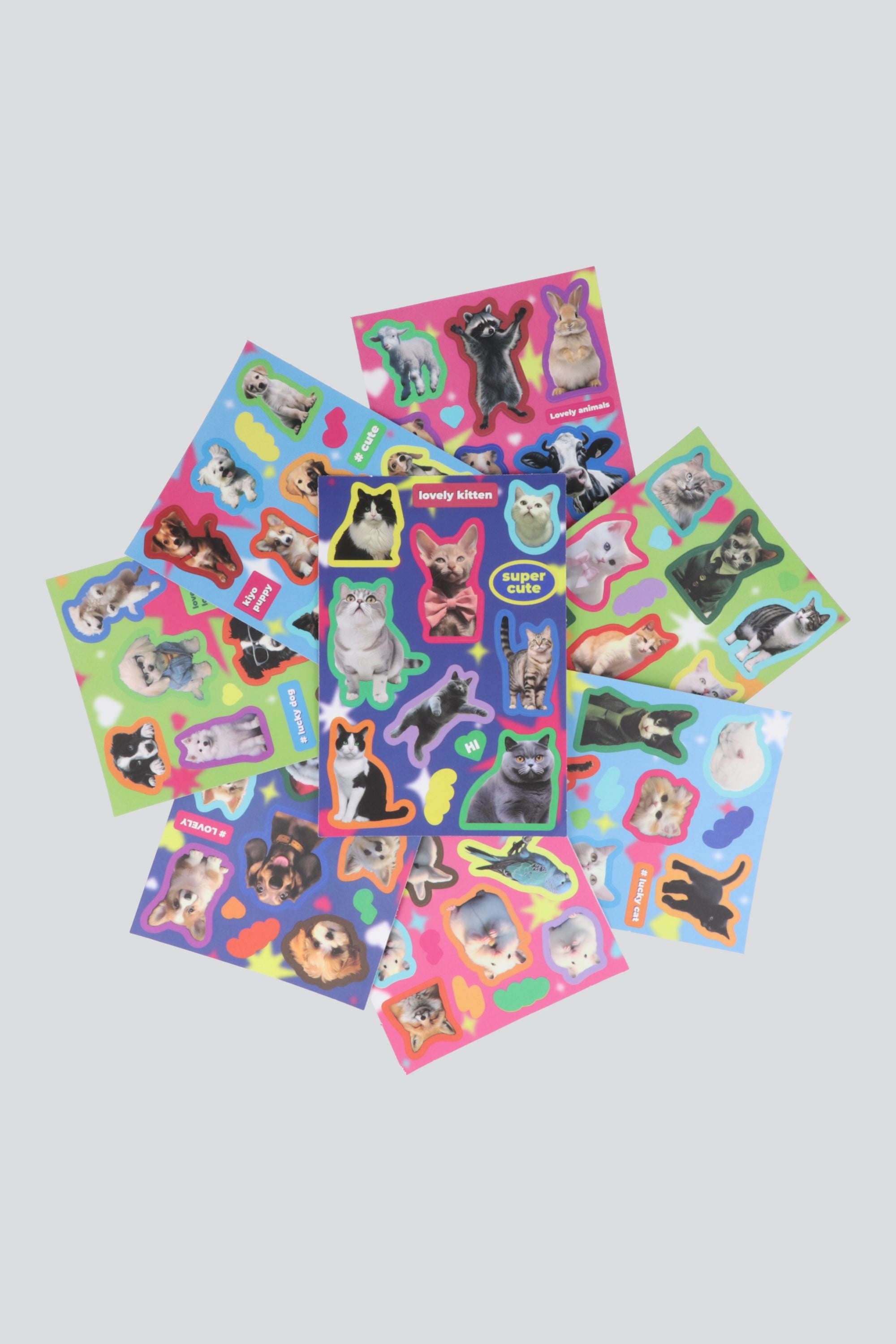 Plantilla multistickers animalitos MULTICOLOR