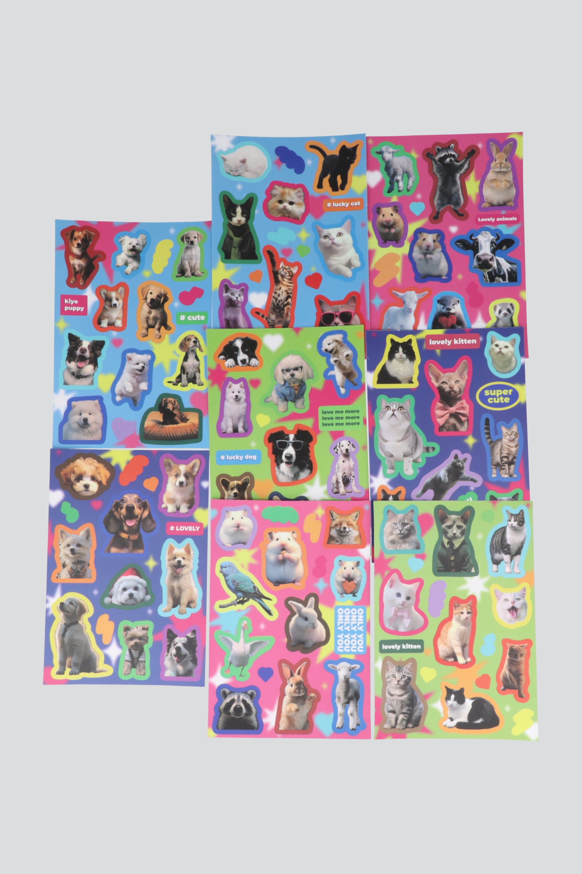 Plantilla multistickers animalitos MULTICOLOR