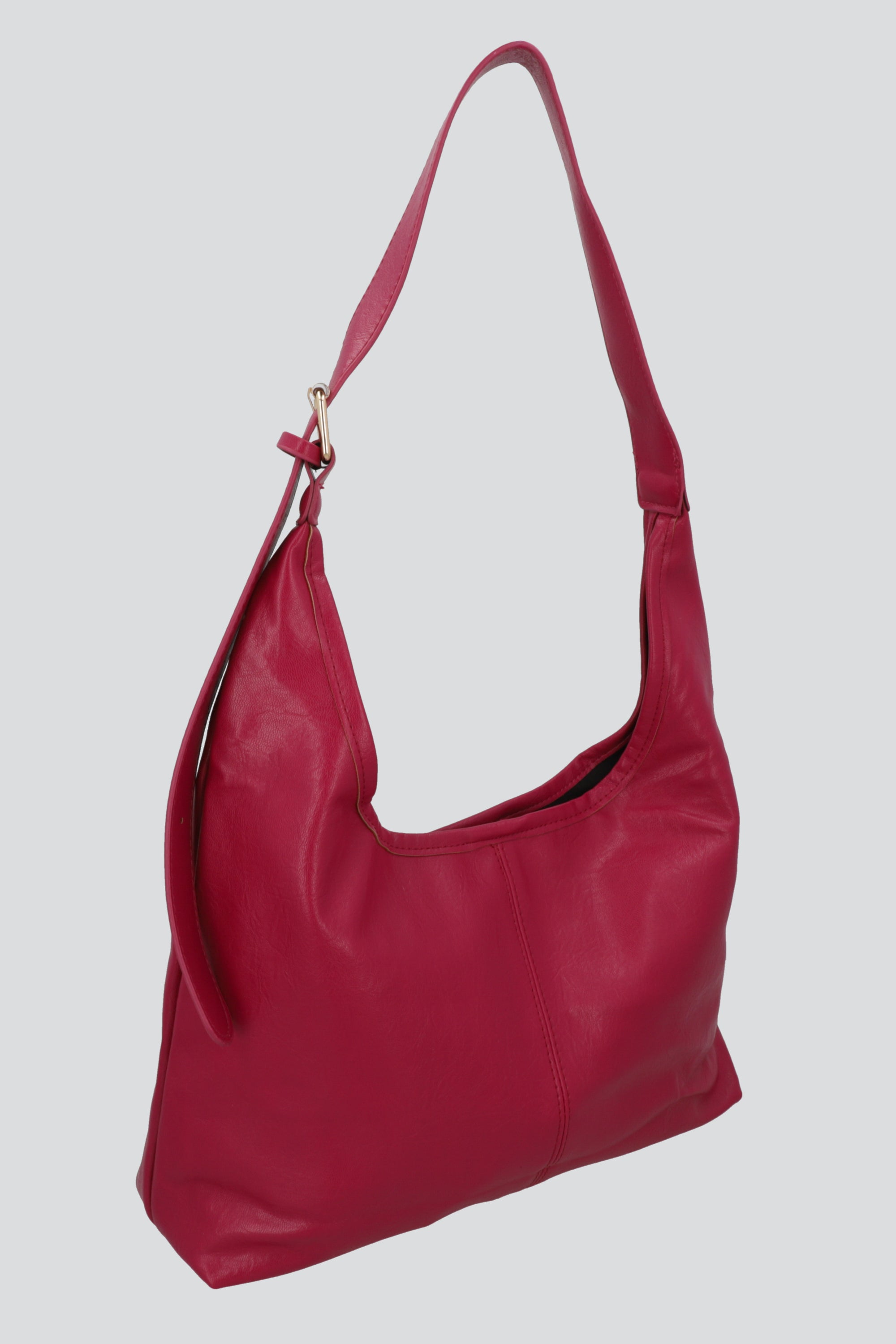 Bolsa tote slouchy PU textura CIRUELA