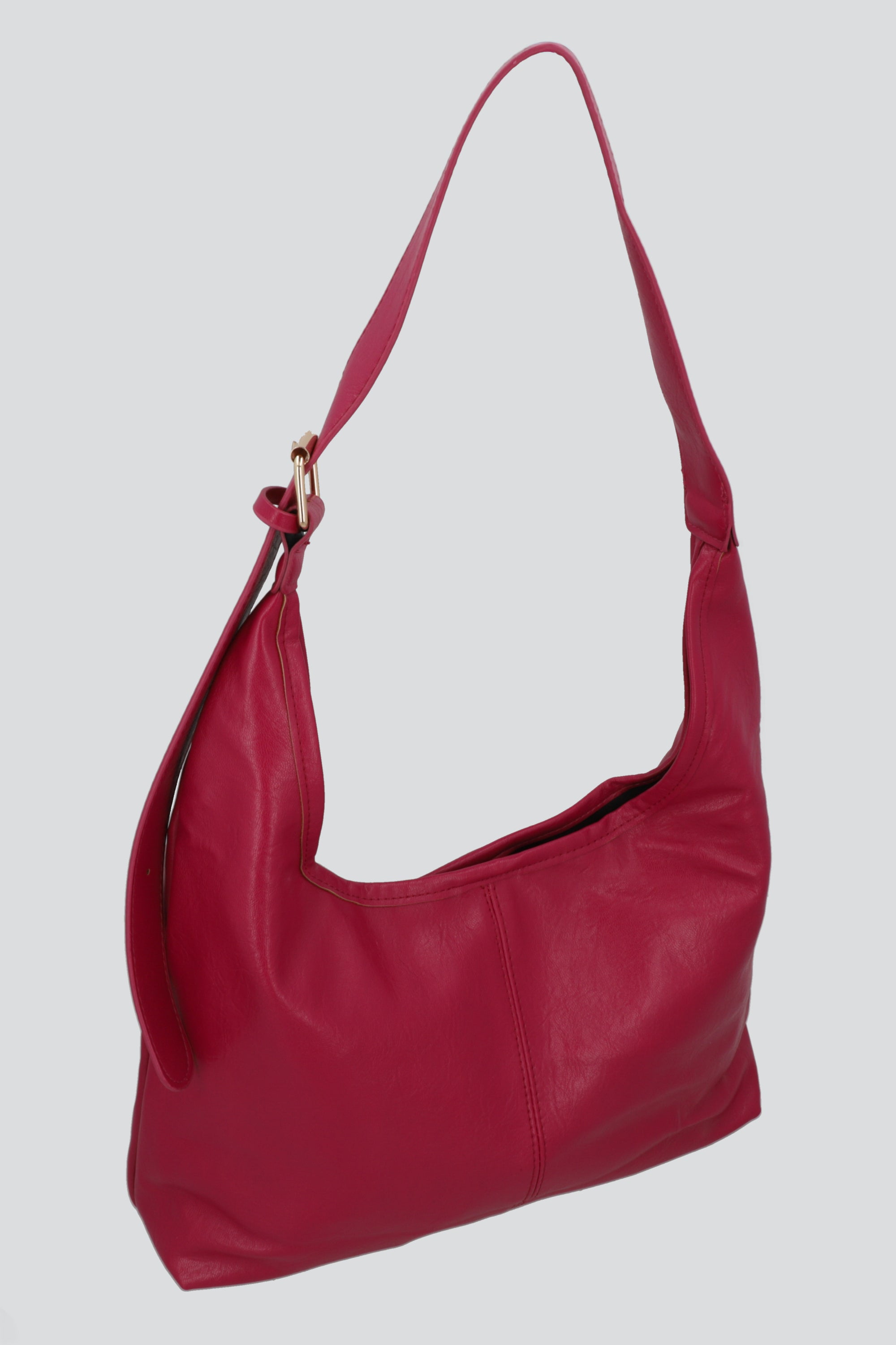 Bolsa tote slouchy PU textura CIRUELA