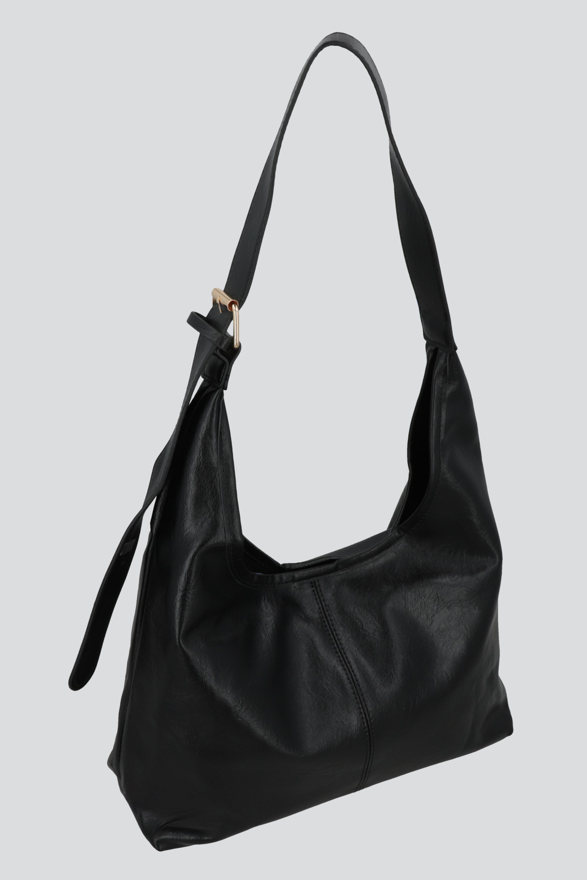Bolsa tote slouchy PU textura NEGRO