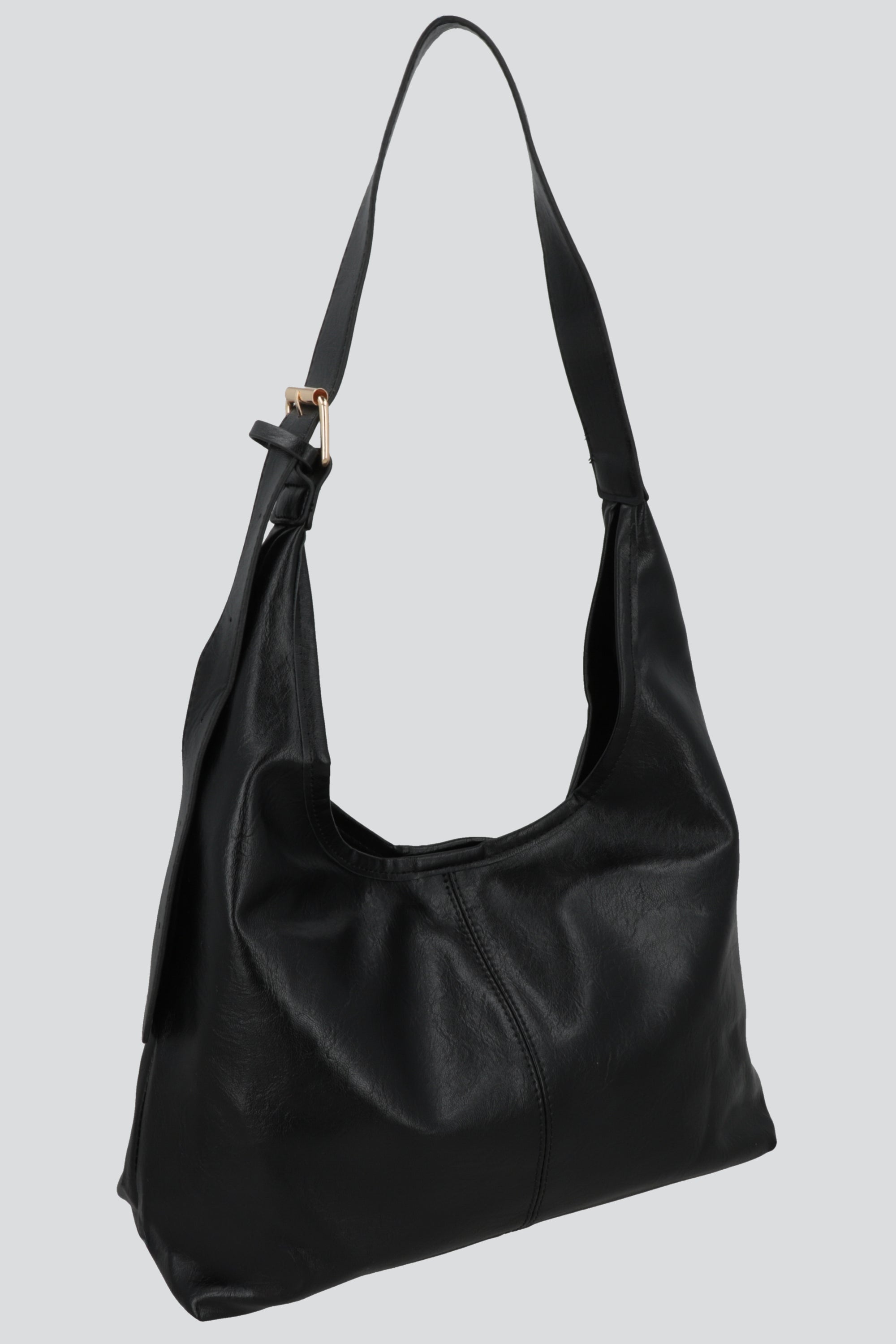 Bolsa tote slouchy PU textura NEGRO