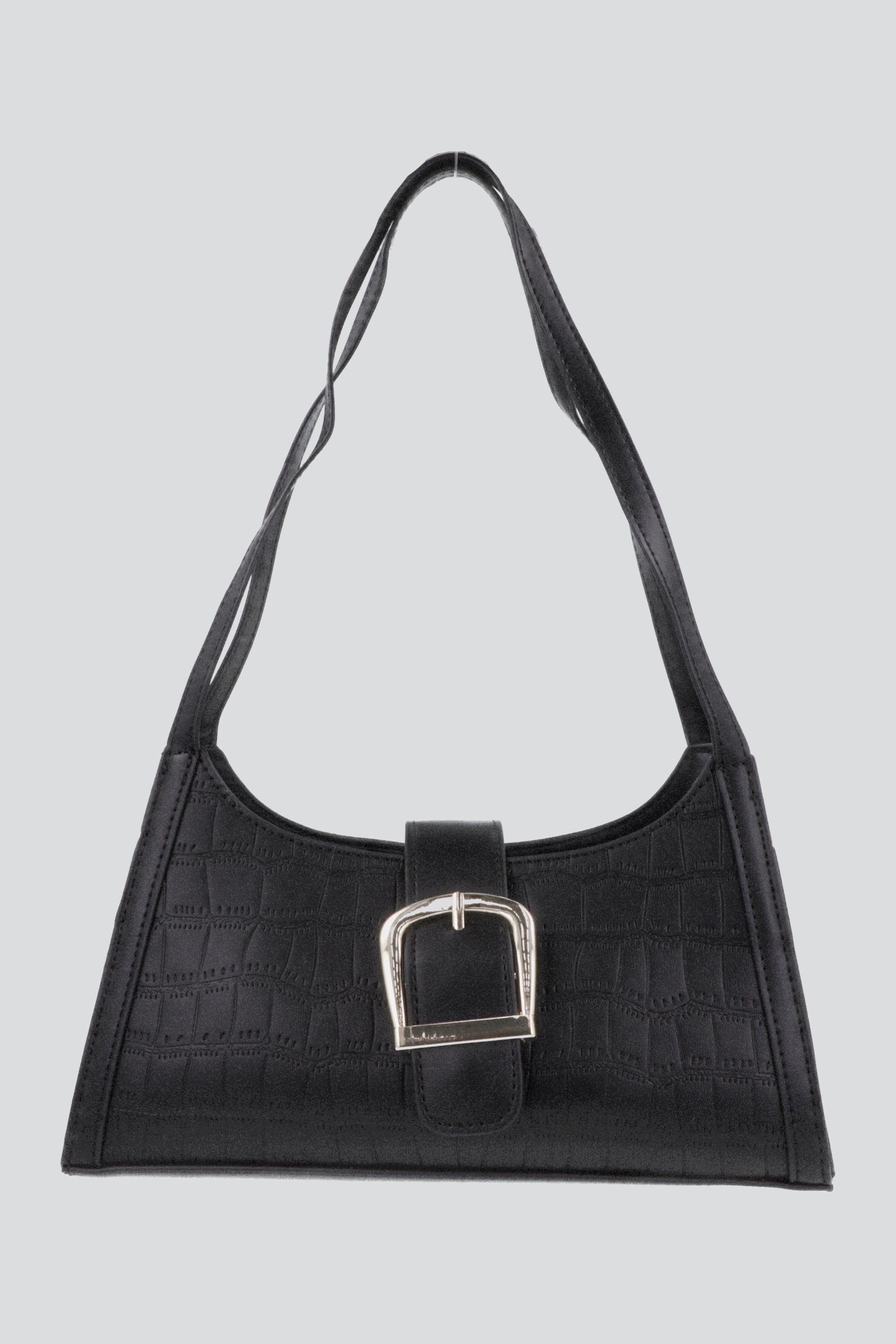 Bolsa hombro croco broche NEGRO