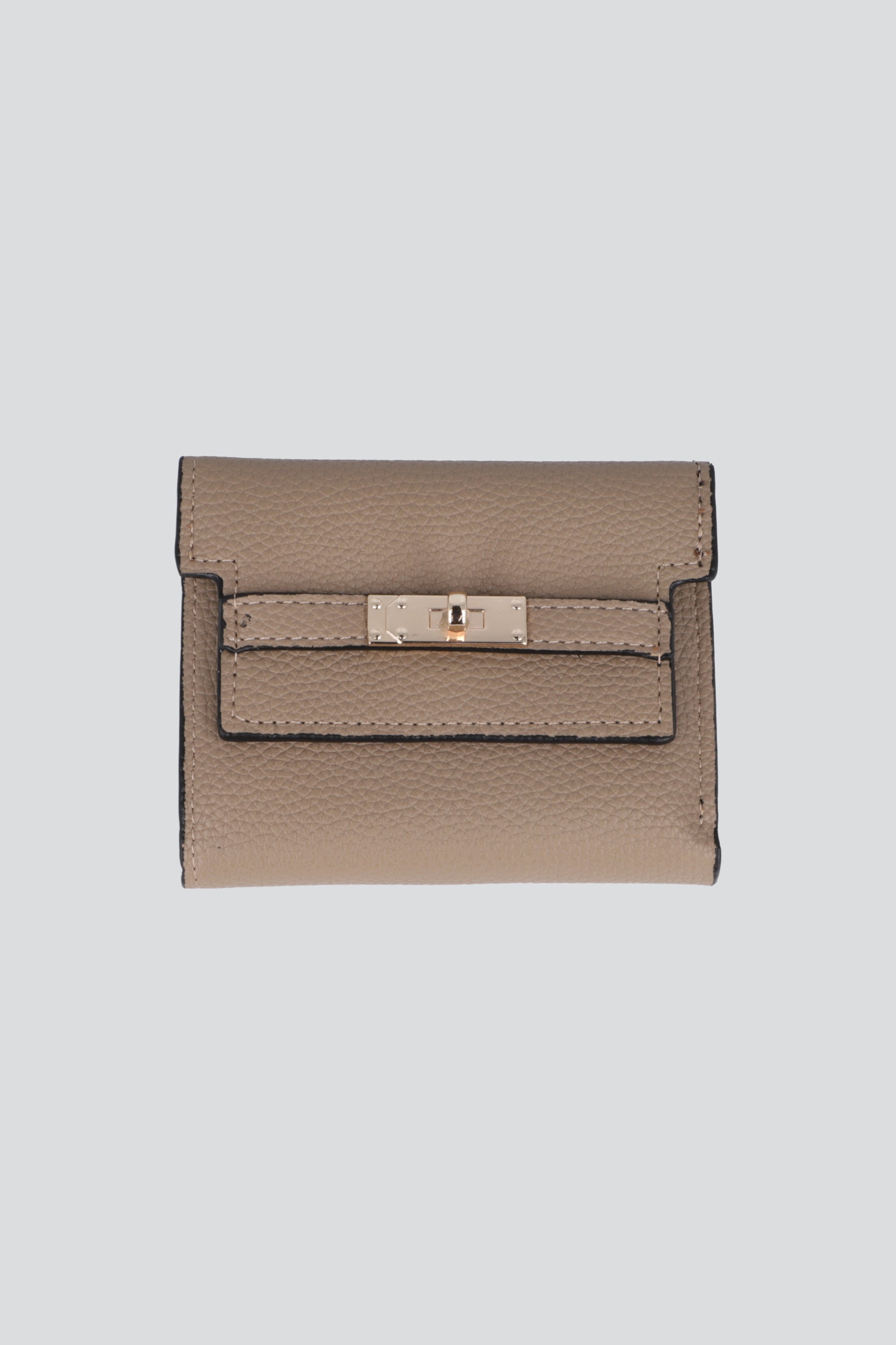 Cartera estructurada broche TAUPE