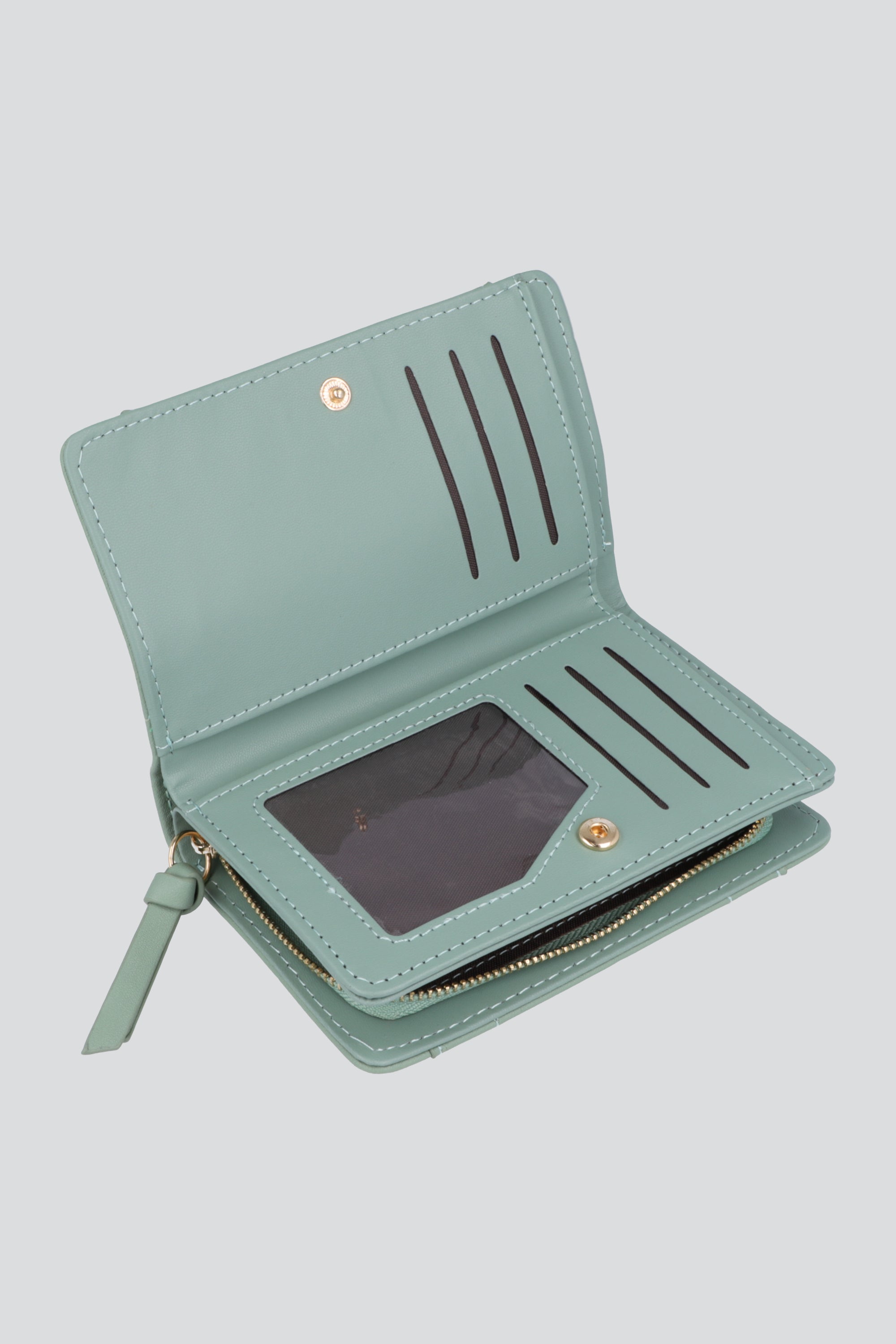 Cartera zipper cintas VERDE