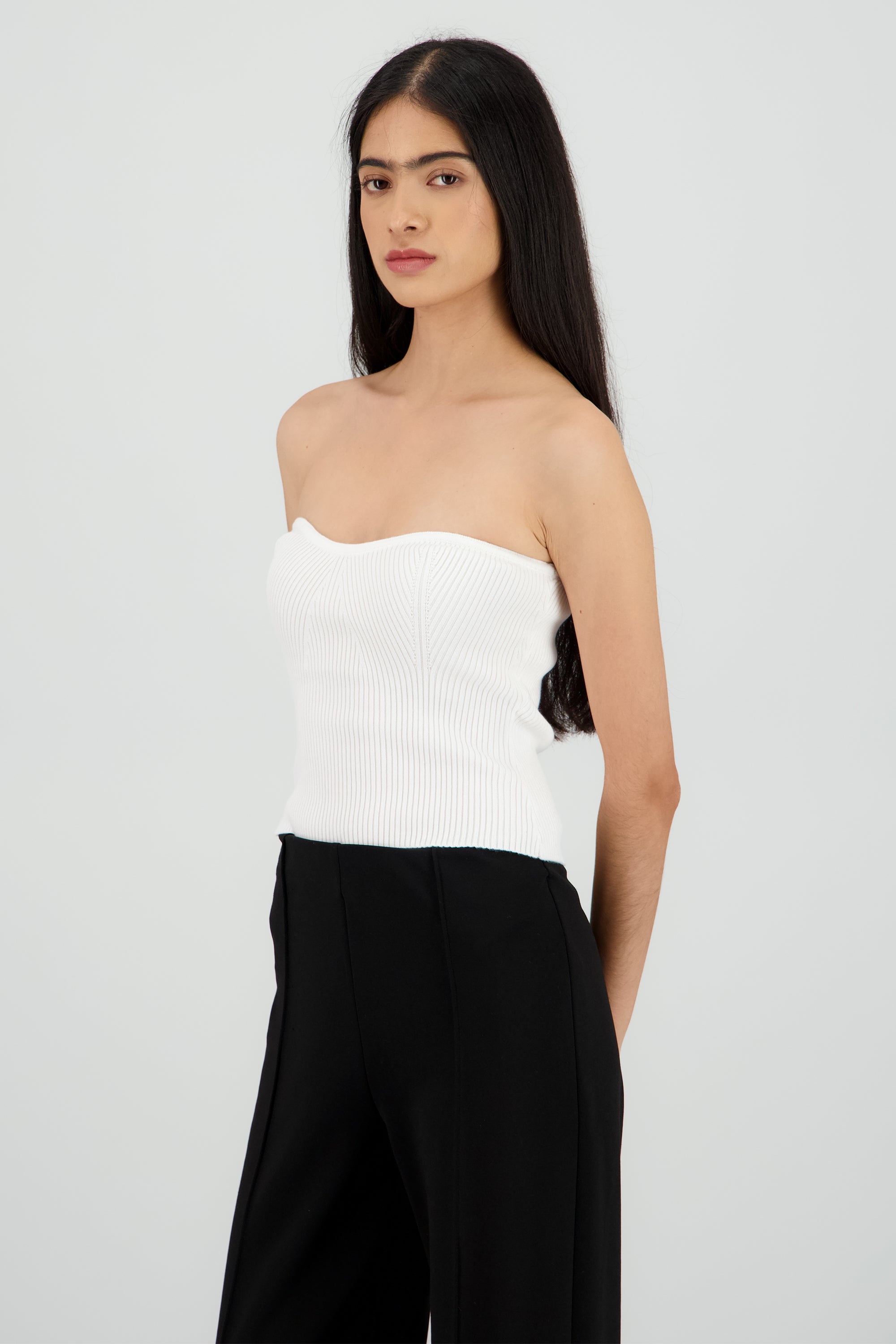 Top bandeau tejido BLANCO