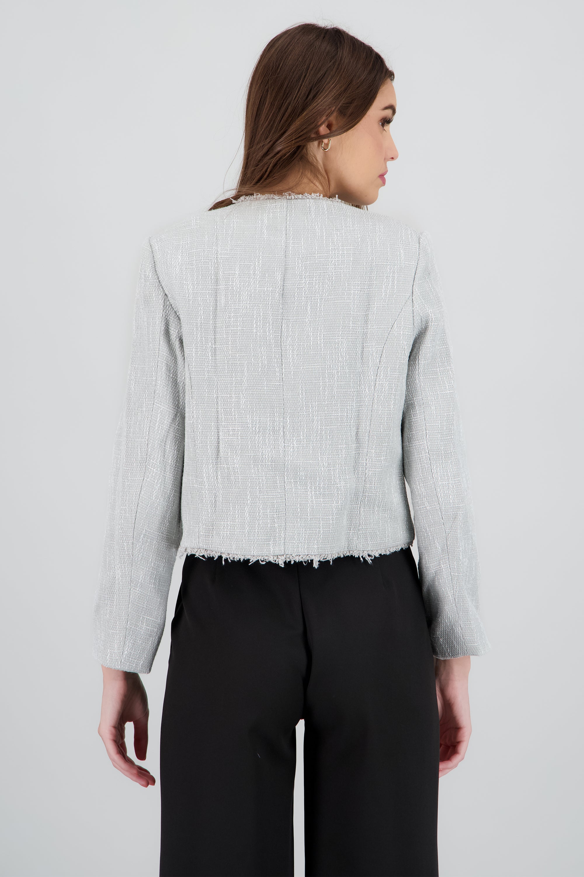 Saco de tweed detalle bordes VERDE CLARO